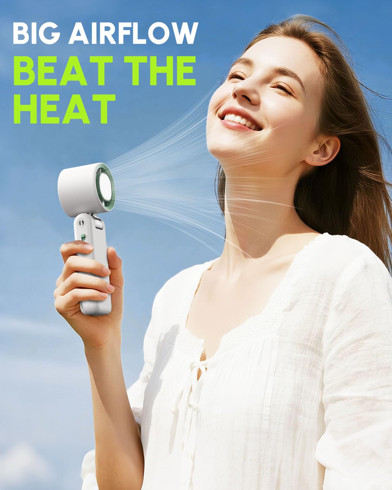 Mini Portable Fan,1-100 Speed Settings, [Up To 24H Cooling] 4000Mah Rechargeable Battery| Personal Handheld Fan For Travel, Beac