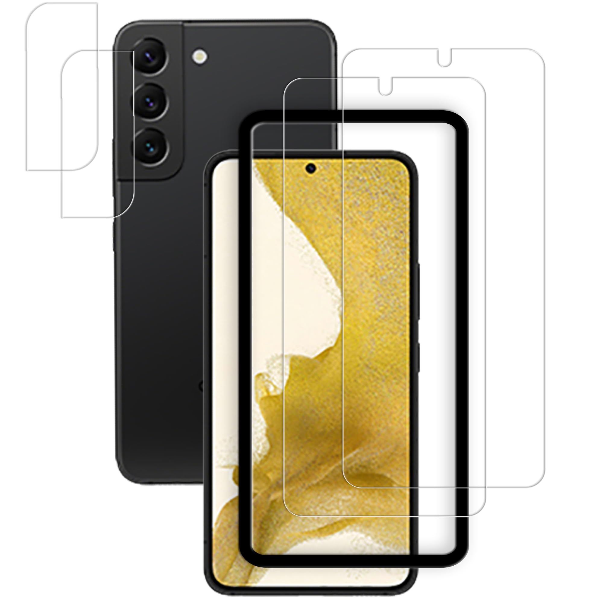 Hkkais Screen Protector For Samsung Galaxy S22+ / S22 Plus Tempered Glass 2 Pack Camera Lens Protector Film 2 Pack With Easy Ali