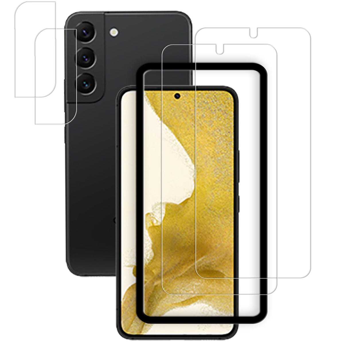 Hkkais Screen Protector For Samsung Galaxy S22+ / S22 Plus Tempered Glass 2 Pack Camera Lens Protector Film 2 Pack With Easy Ali