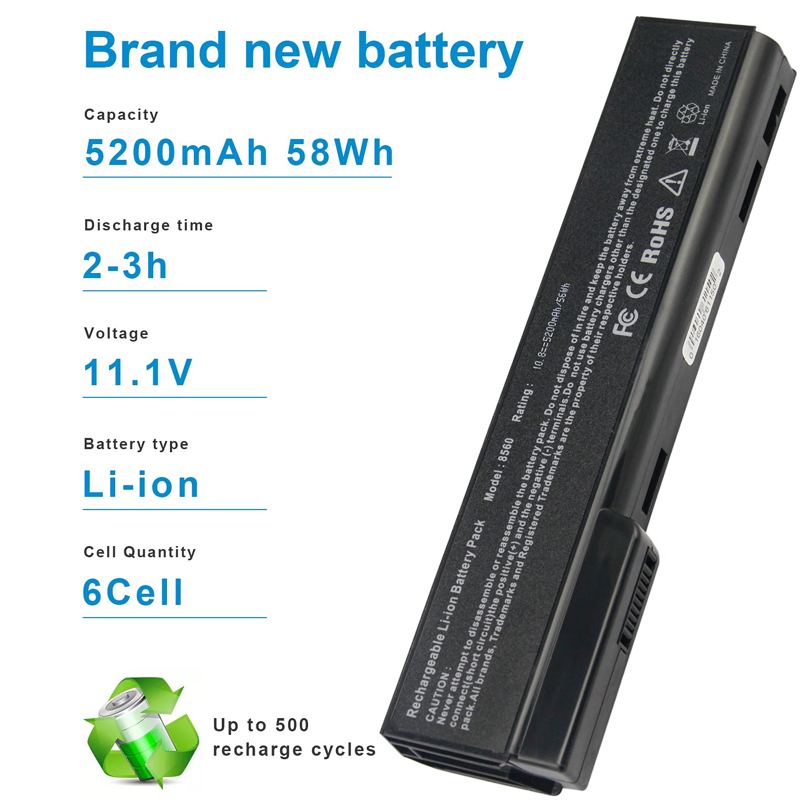 Futurebatt Laptop Battery For Hp Elitebook 8460P 8460W 8470P 8560P 8570P; Hp Probook 6360B 6460B 6465B 6470B 6560B 6565B 6570B N