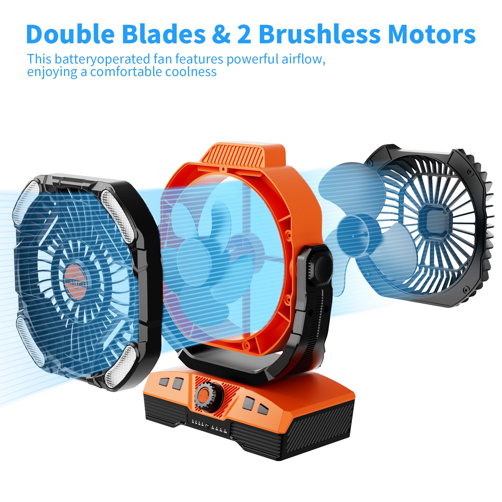20000Mah Camping Fan Oscillating Fan Portable Fan Battery Powered Fan Rechargeable Camping Fan Essentials Tent Fan Light Hook 27