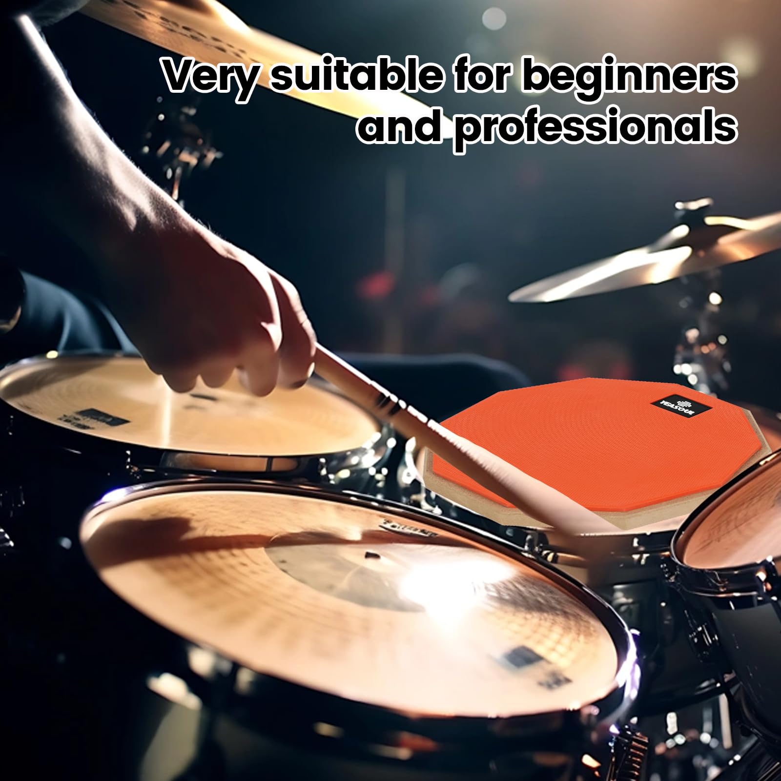 8 Inch Drum Pad,Double Sided Drum Pads,Snare Drum Pad For Drum Practice Beginner (Orange, 8  )