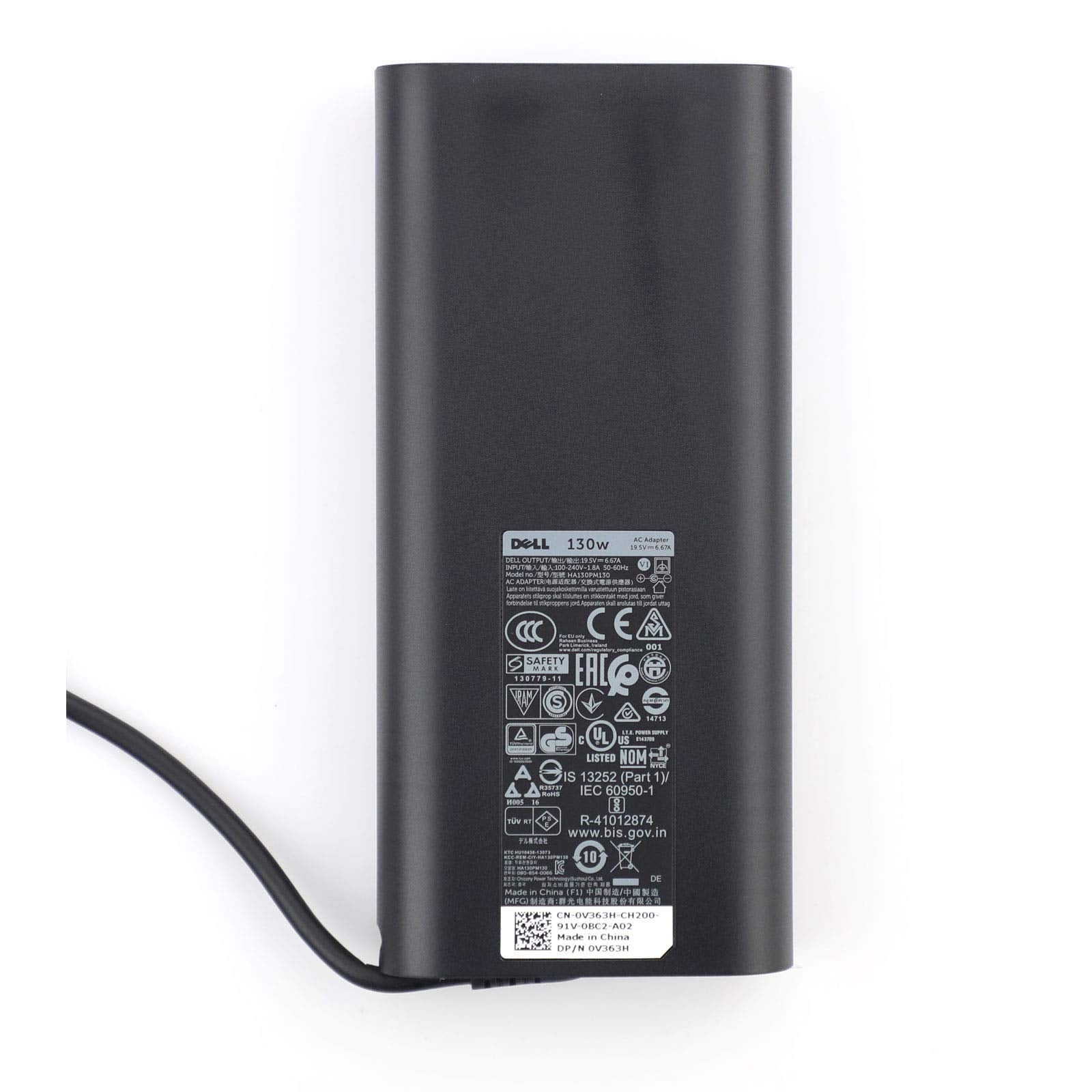 Dell Original Xps 15 Laptop Charger 130W(Watt) Ac Power Adapter(Power Supply) With 3 Prong Power Cord   Precision M3800 5510 552