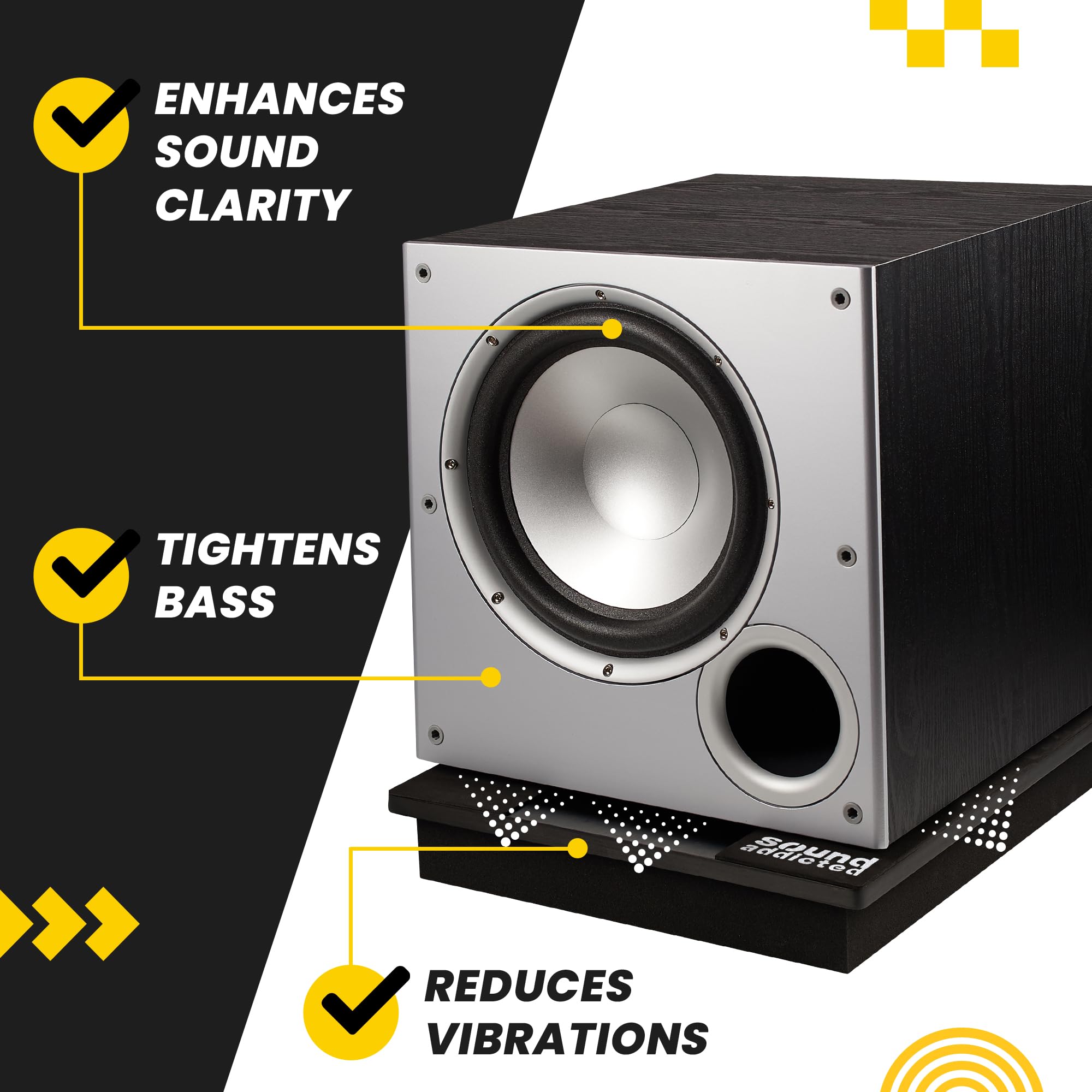 Sound Addicted Vibeboss P10 - Acoustic Isolation Platform Suitable For 8-10 Inches Subwoofers (13.7 X 15.7 X 2.5)