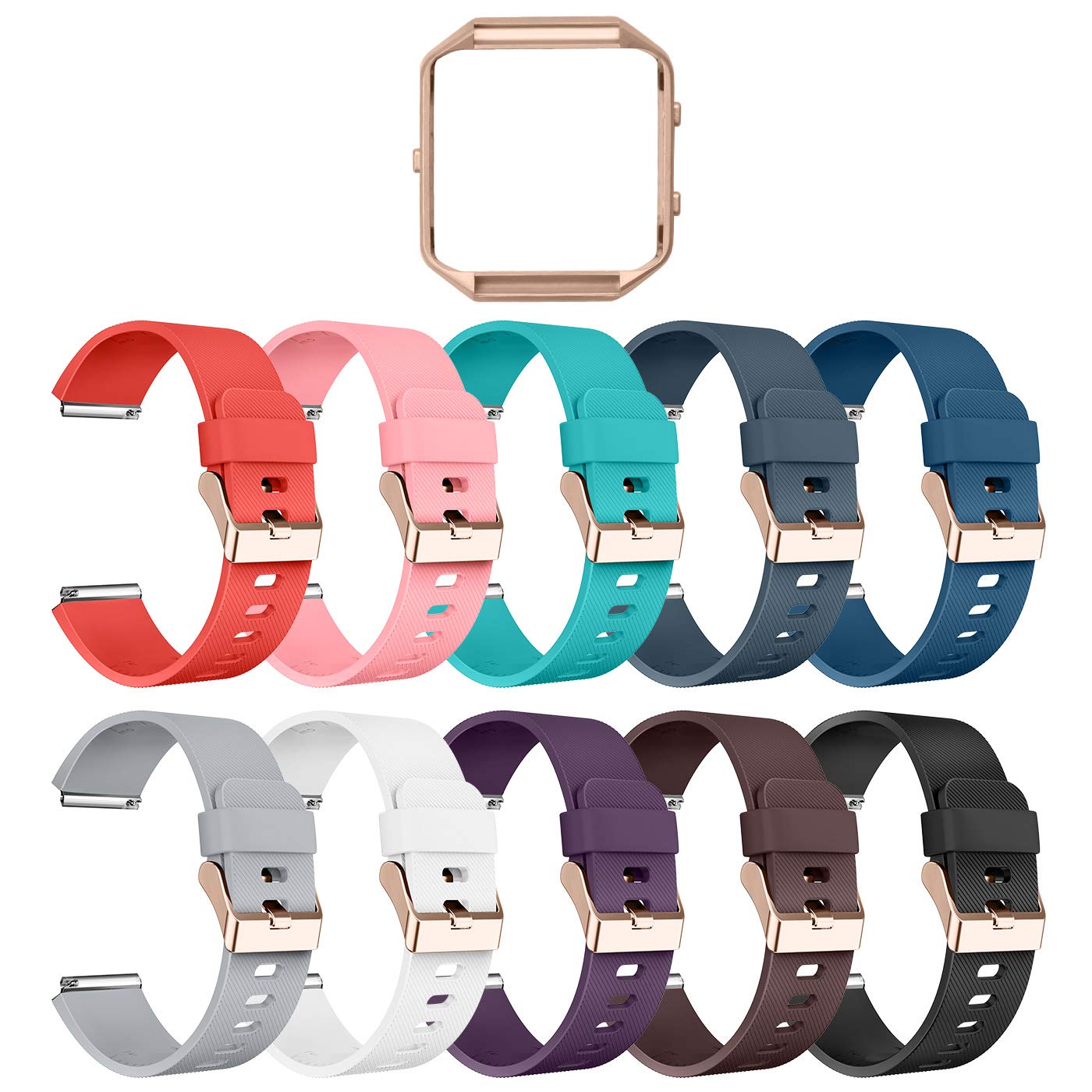 Leefox Compatible Fitbit Blaze Bands With Frame, Sport Silicone Replacement Strap For Fitbit Blaze Smart Fitness Watch Accessory