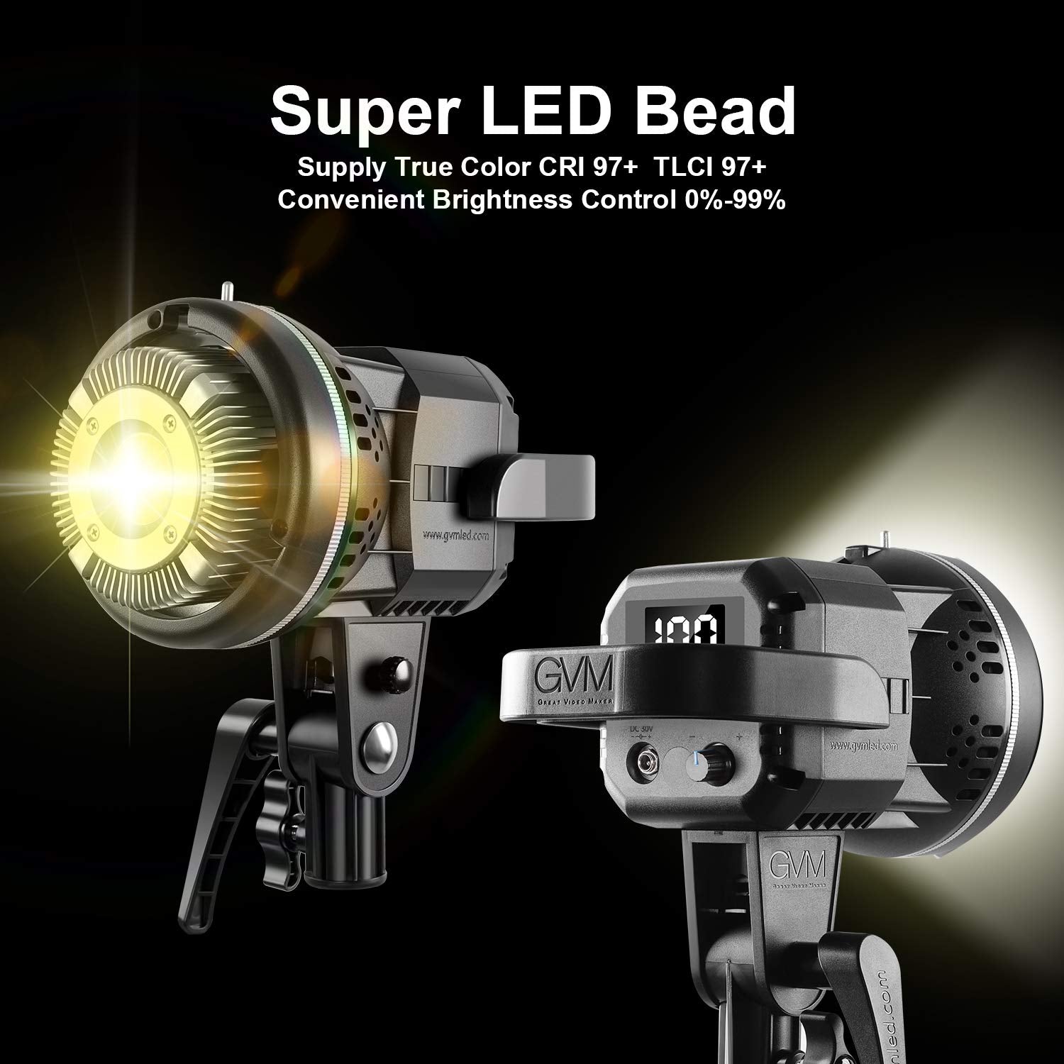 Gvm 80W Video Light, Studio Lights For Photography, Softbox Lighting Kit With Bowens Mount, Cri97+ 5600K Colour Temperature , 22