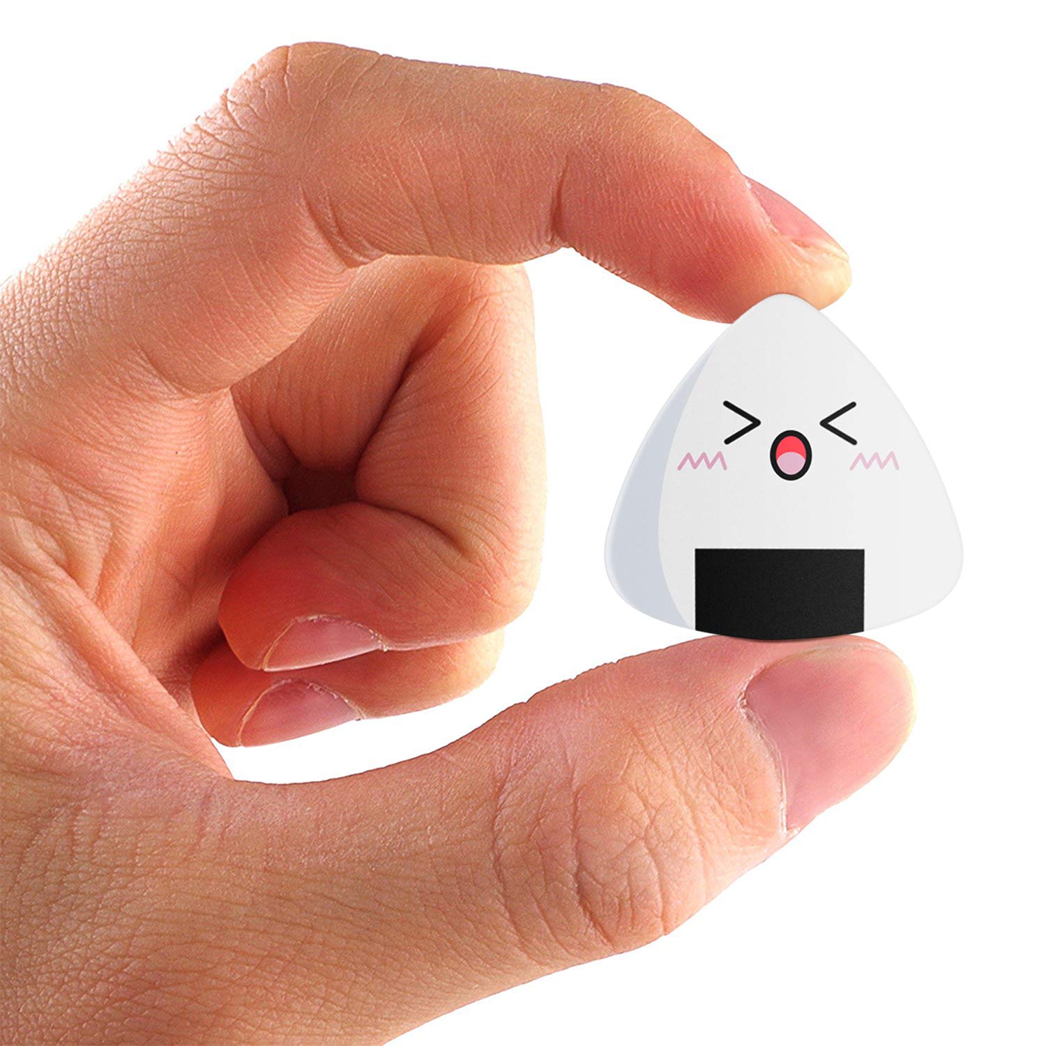 Guitar Picks, Ukulele Picks [12 Pack] 0.71Mm Medium White Sushi Rice Balls Pattern Guitar Picks Classical Triangle Guitar Plectr