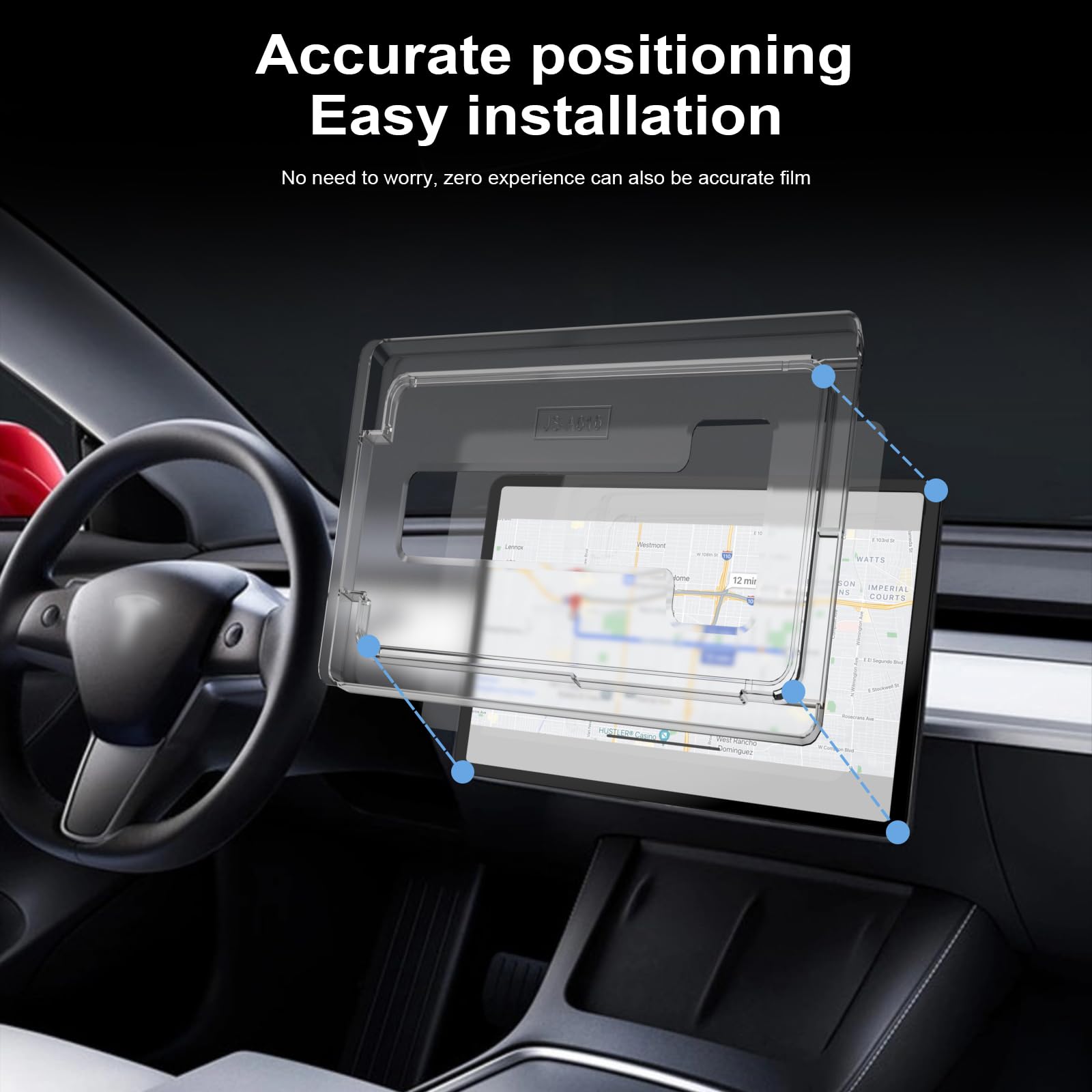 Sproerden Tempered Glass Screen Protector For Tesla Model 3(2017 2023)/Model Y(2020 2024) 15'' Touchscreen Auto Align Attachment