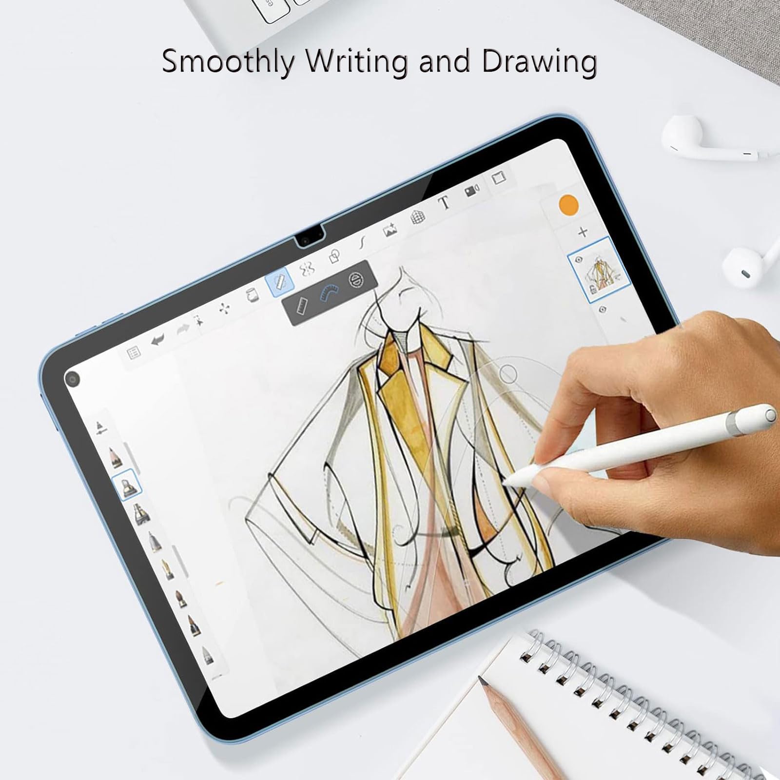 Tikeda 2 Pack Screen Protector For Ipad Pro 12.9 Inch 2022/2021/2020/2018 (6Th/5Th/4Th/3Rd) Mode,Tempered Glass Anti Scratch Cas