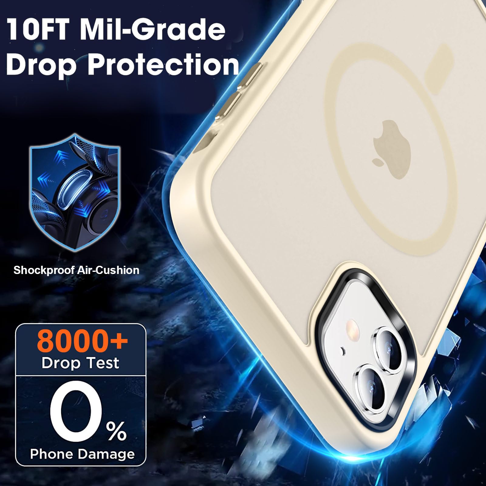 Mocca Strong Magnetic For Iphone 12 Case/Iphone 12 Pro Case, [Compatible With Magsafe][Mil Grade Drop Protection] Slim Shockproo