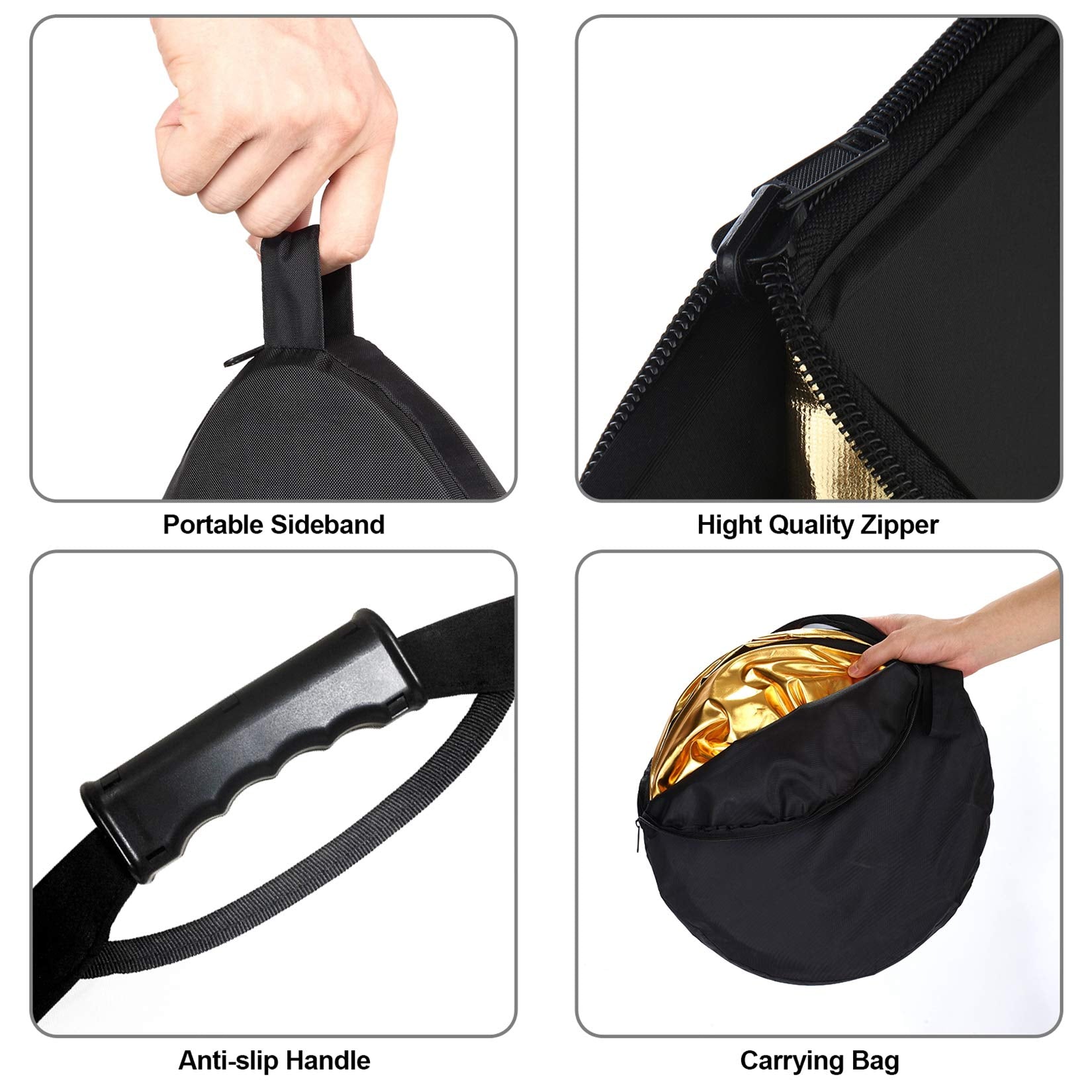 Selens 5 In 1 Oval Reflector With Handle For Photography Photo Studio Lighting & Outdoor Lighting (24 X 36 Inch)