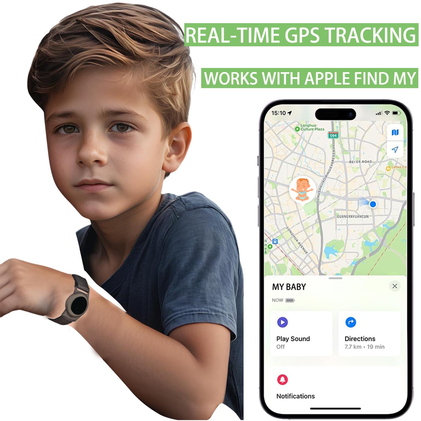 Eglanclifm Gps Tracker For Kids (Ios Only), Teen, Special Needs, And Elderly   Real Time Mini Locator Watch Band With No Monthly