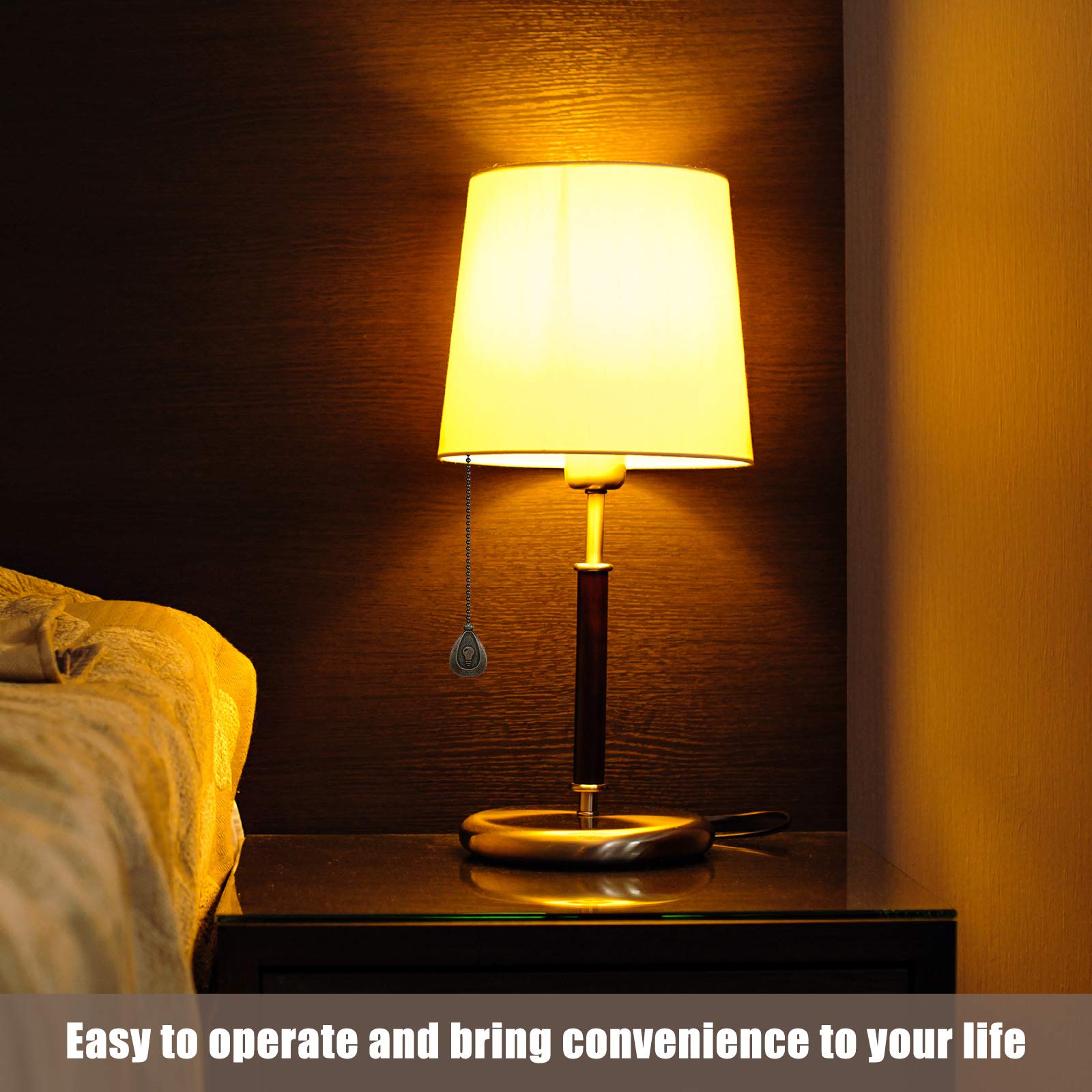 Patelai 8 Pieces Ceiling Fan Pull Chain Extension Pendant Black 12 Inch Ceiling Fan Chain Extender Ornament With Ball