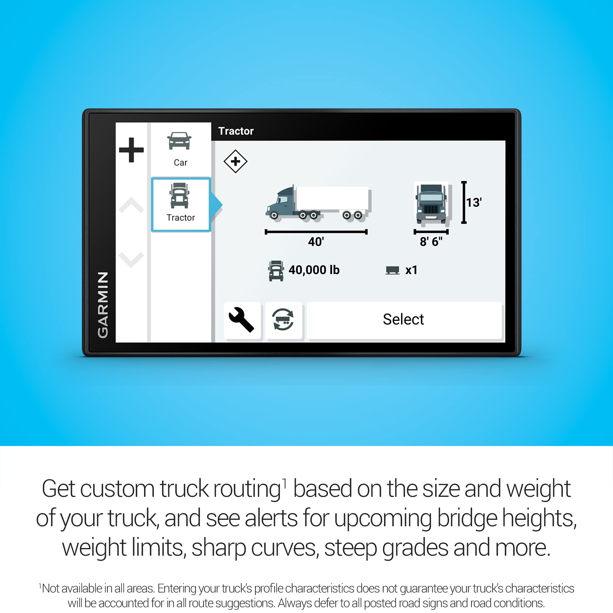Garmin Dezl Otr610, Large, Easy To Read 6    Gps Truck Navigator, Custom Truck Routing, High Resolution Birdseye Satellite Image