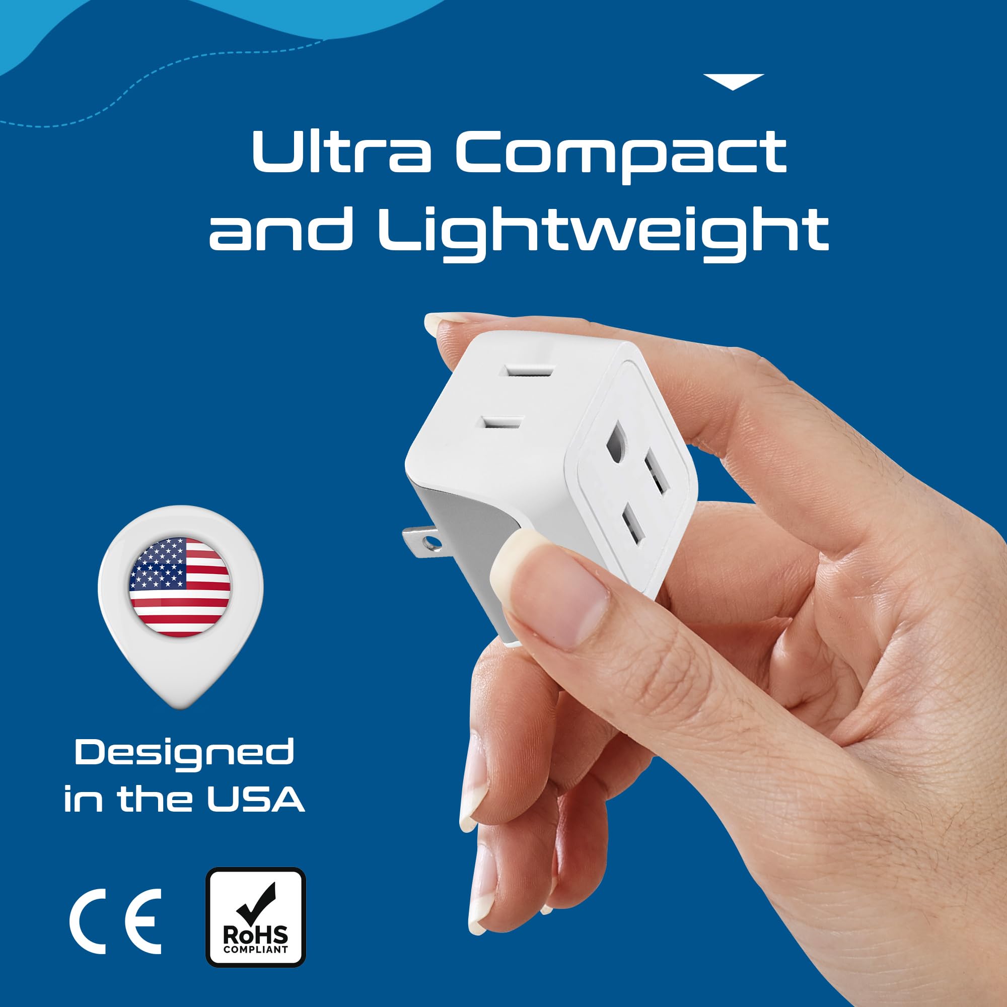 Japan, Philippines Travel Adapter Plug By Ceptics   Usa 3 Pin Polarized To 2 Prong Unpolarized   Type A (3 Pack)   Dual Inputs