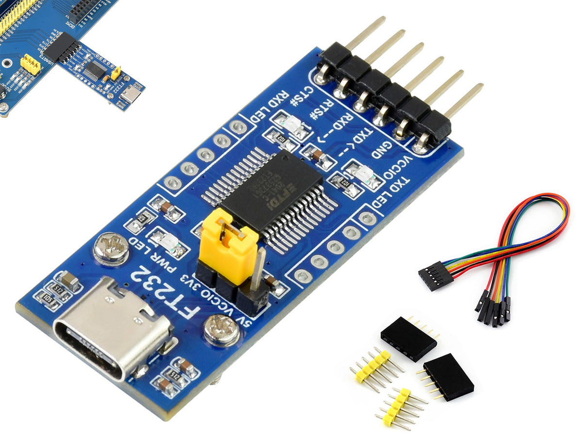 Ft232 Usb Uart Board (Type C), Usb To Ttl Serial Converter Adapter Module Onboard Original Ft232Rl, Compatible With Mac Linux An