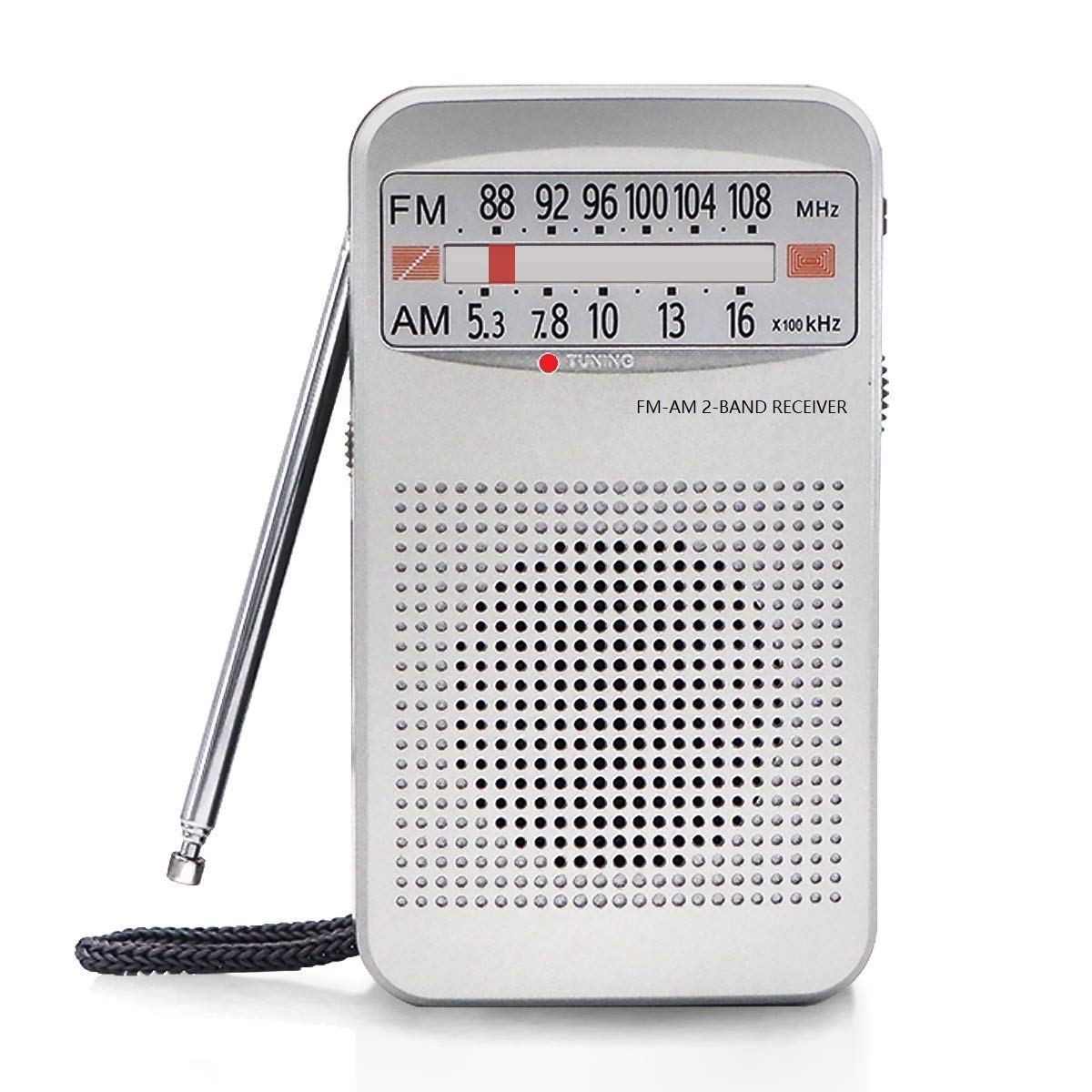 Am Fm Portable Pocket Radio, Compact Transistor Radios   Best Reception, Loud Speaker, Earphone Jack, Long Lasting, 2 Aa Battery
