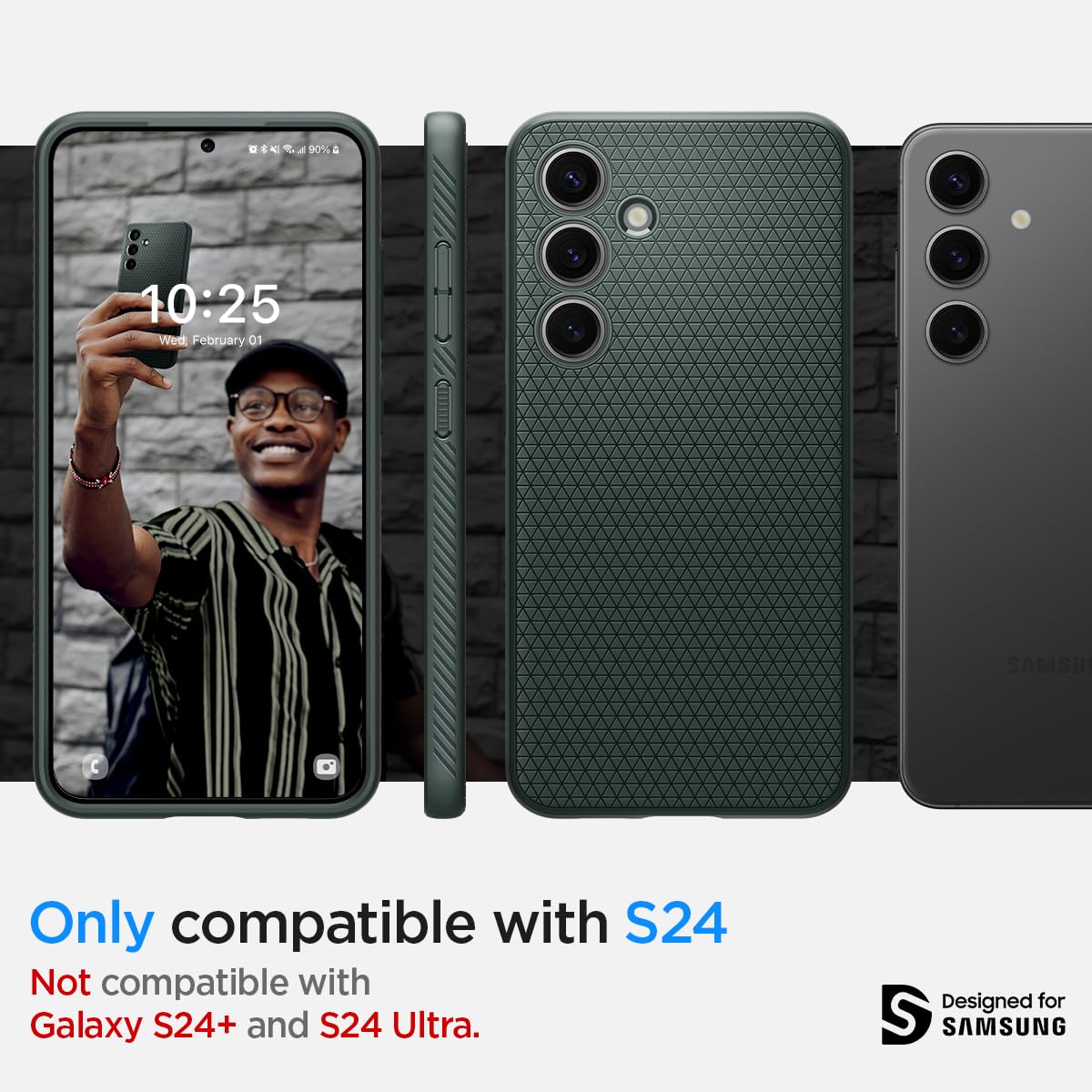 Spigen Liquid Air Designed For Galaxy S24 Case (2024) [Military-Grade Protection] - Abyss Green