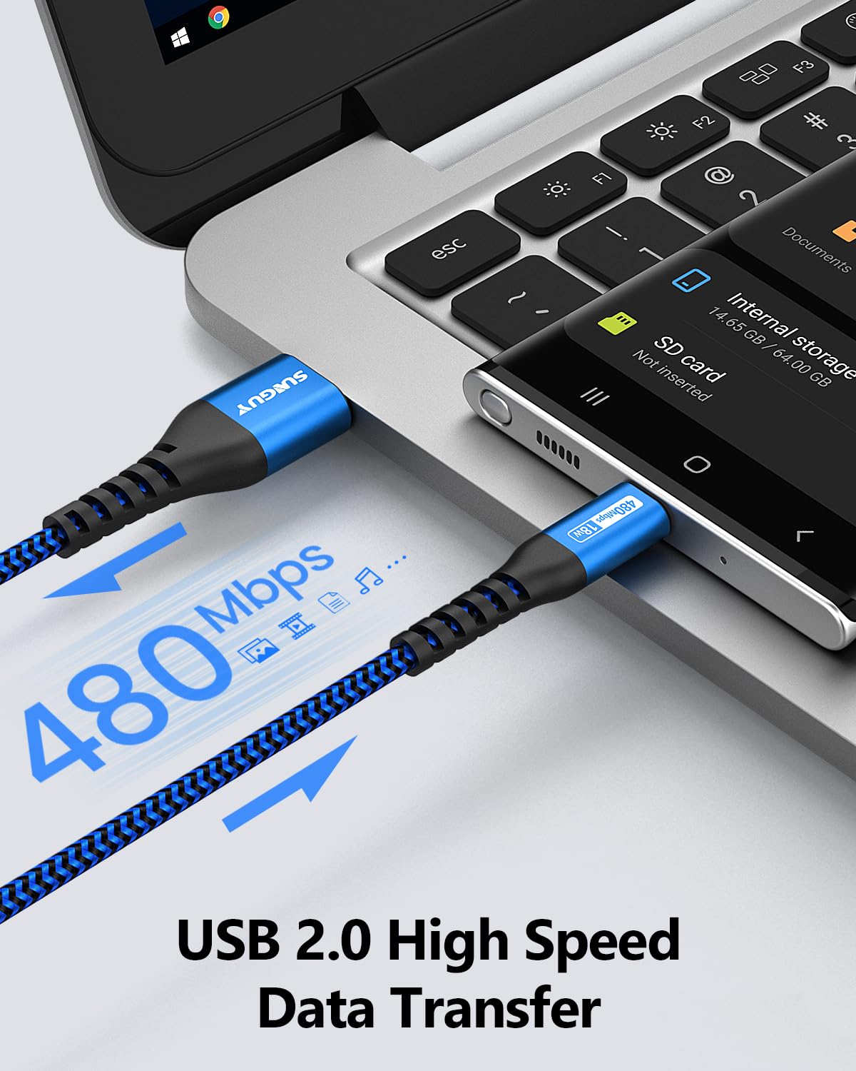 Sunguy Usb C Cable 3Ft [3Pack] 3A Usb To Usb C Cable Fast Charging Data Transfer Braided Compatible With Iphone15/15Pro/15Pro Ma