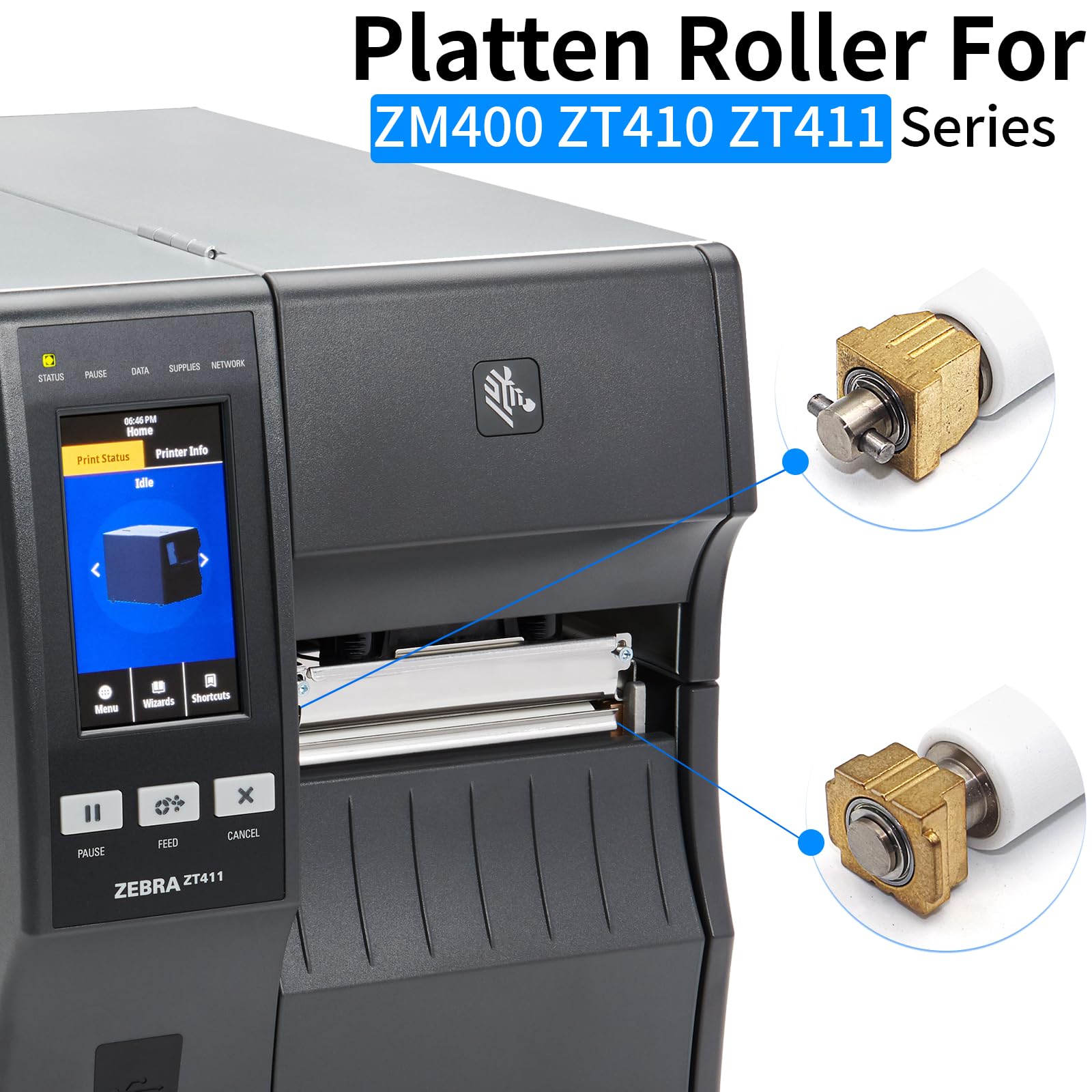P1058930 080 Kit Platen Roller For Zebra Zt410 Zt411 Thermal Label Printer Transfer Roller 203Dpi 300Dpi 600Dpi
