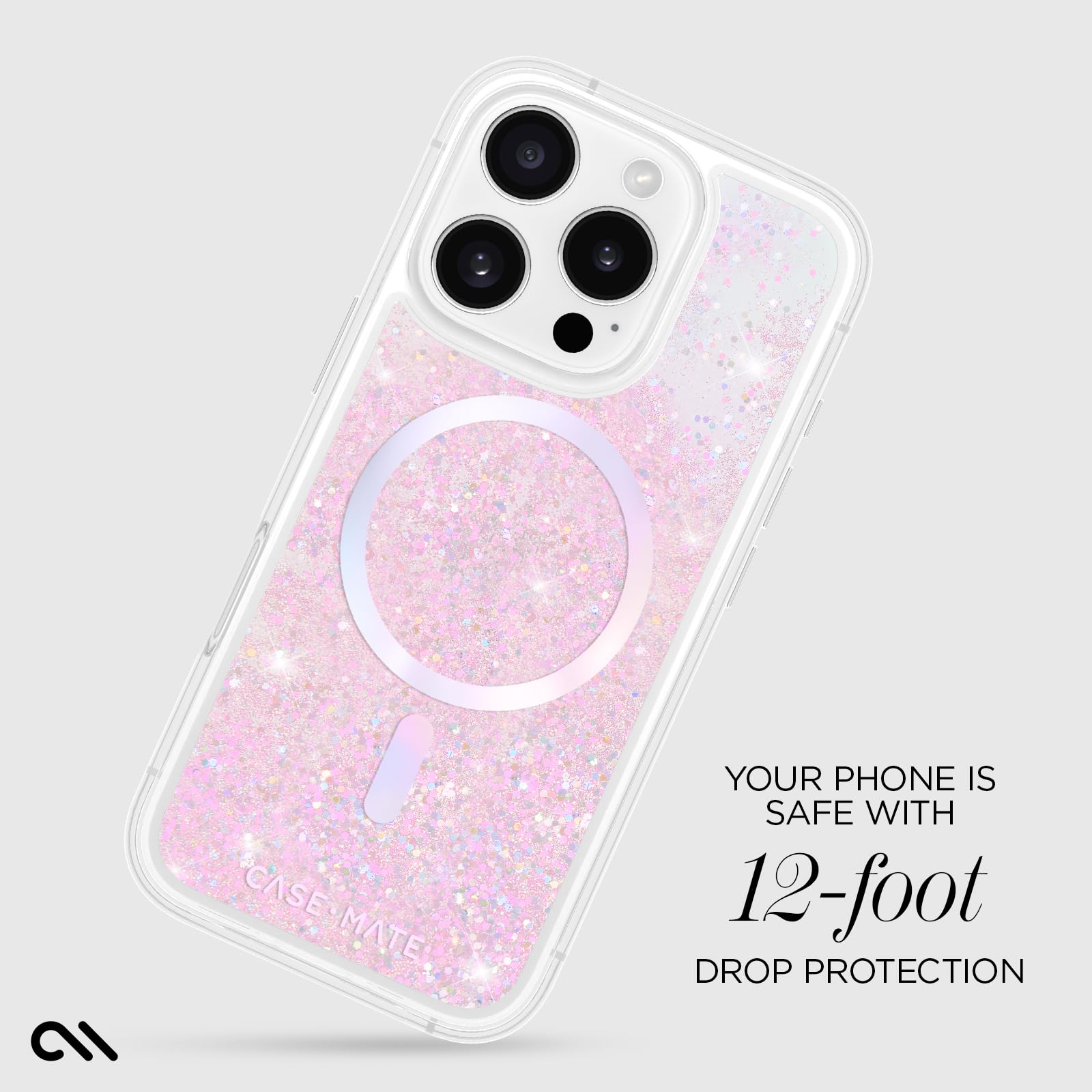 Case Mate Iphone 16 Pro Case [Compatible With Magsafe]   Iridescent Liquid Glitter Phone Case With 12Ft Drop Protection   Premiu
