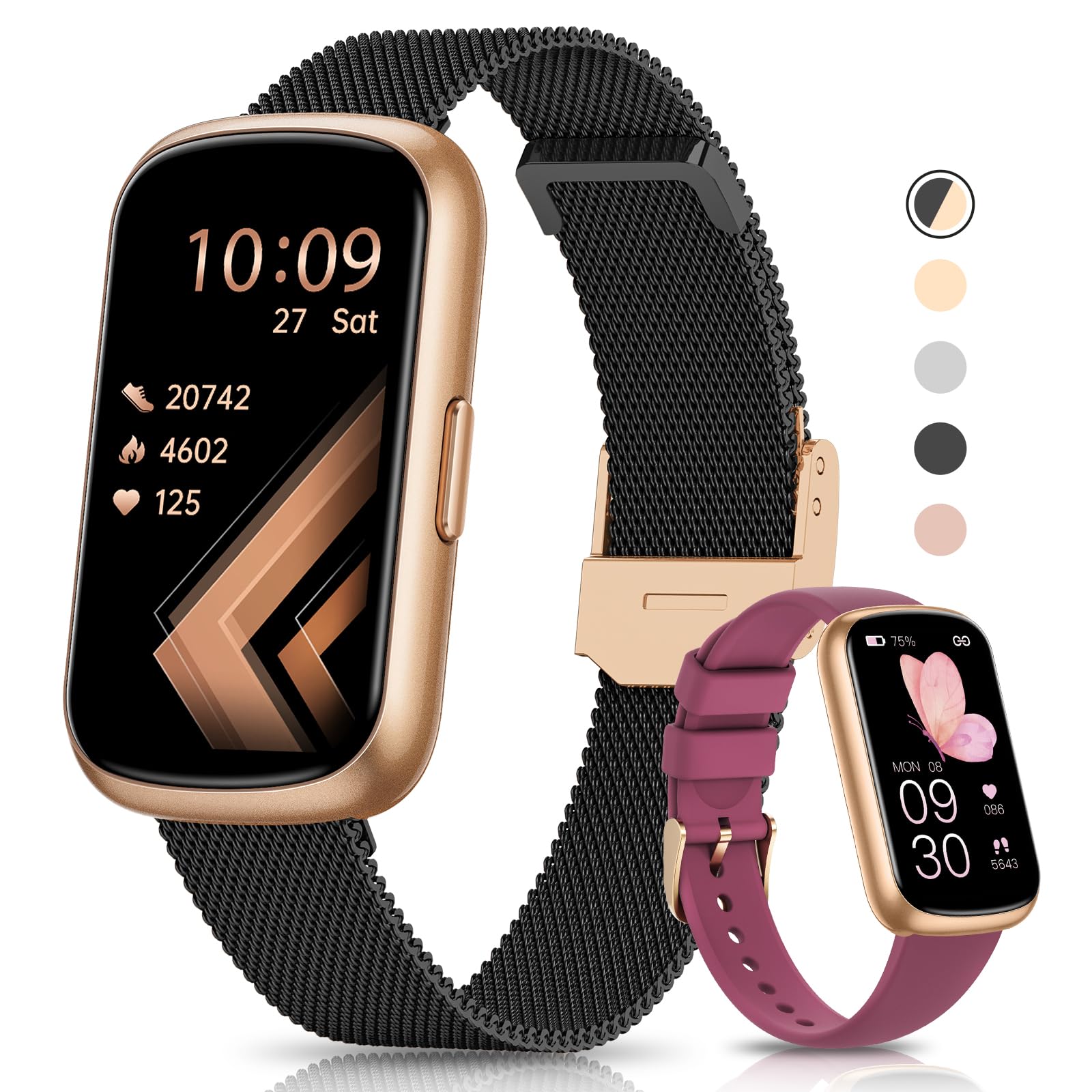 Fitness Tracker  Smart Watches For Women Men With 24/7 Heart Rate Monitor Blood Oxygen Sleep Tracker, Waterproof Fitness Watch,