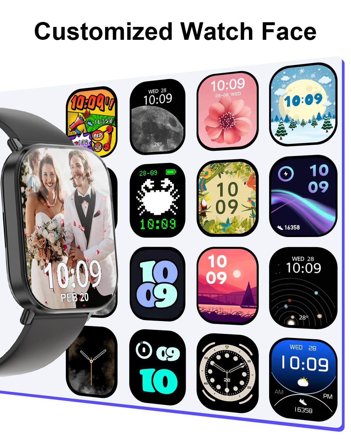 Smart Watch(Answer/Make Calls), 2.01   Smart Watches For Women Men 120+ Sports Modes Fitness Tracker With Blood Pressure/Heart R