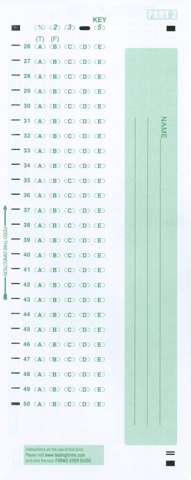 Test 889E 889 E Compatible Testing Forms (25 Sheet Pack)