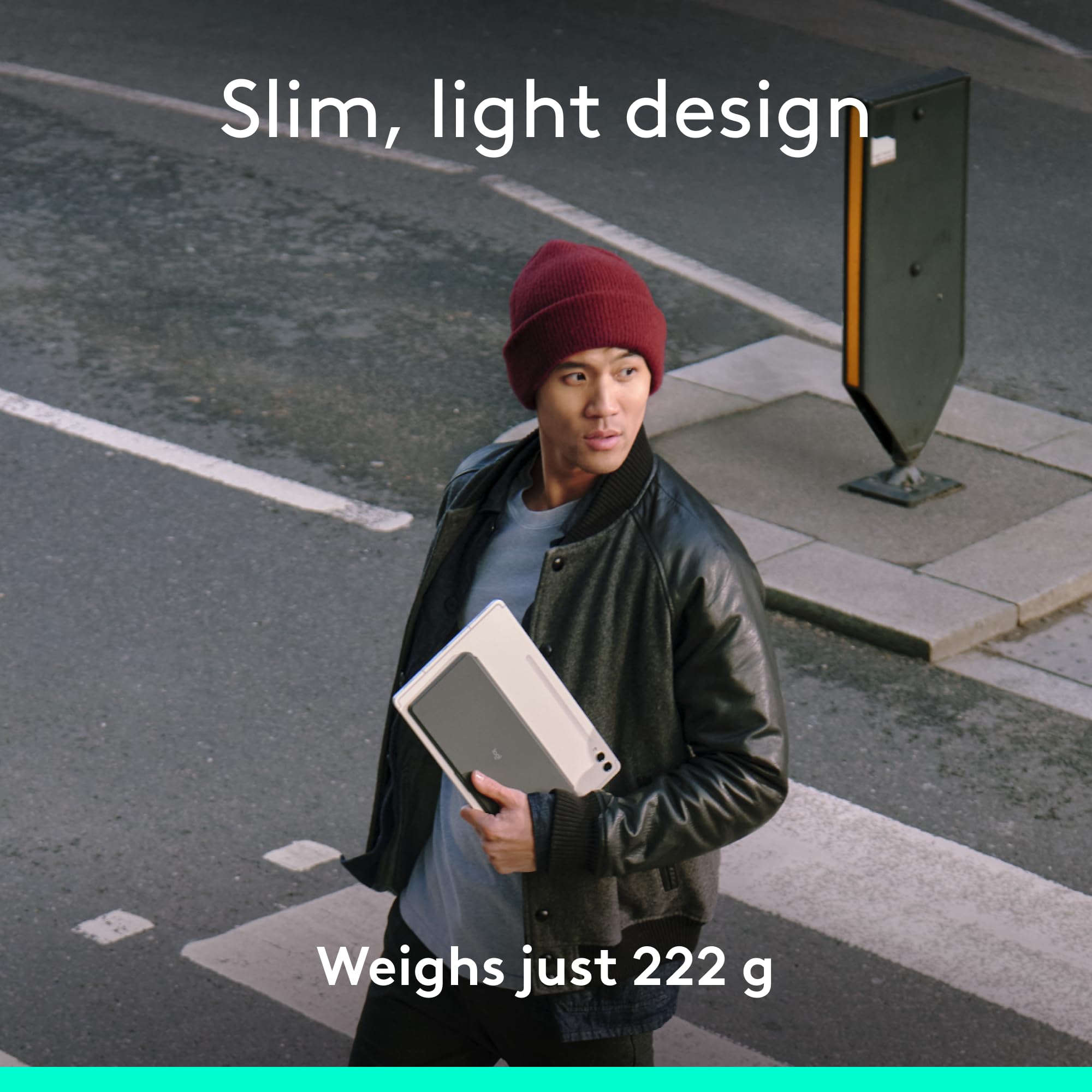 Logitech Keys To Go 2 Portable Bluetooth Tablet Keyboard With Built In Cover, Slim & Compact Wireless Keyboard For Windows, Andr