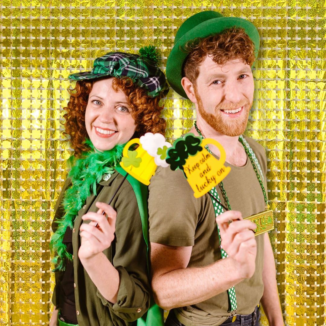 Square Tinsel Curtain Party Backdrop   5Pcs Glitter Foil Fringe Curtain Party Decor Gold Photo Booth Backdrop Streamers For New