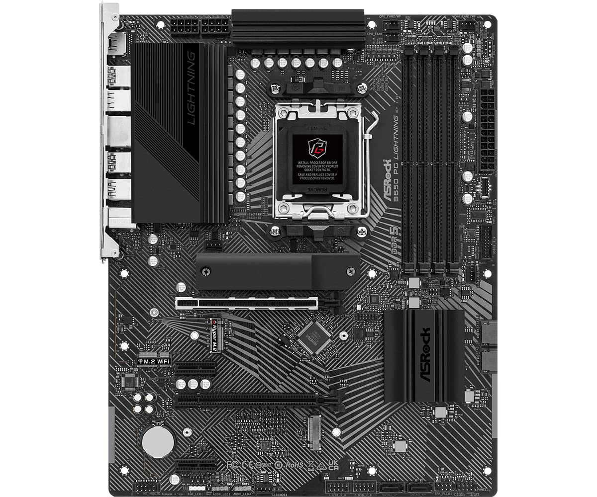 Asrock B650 Pg Lightning Amd Ryzen 7000 Series Processors Motherboard