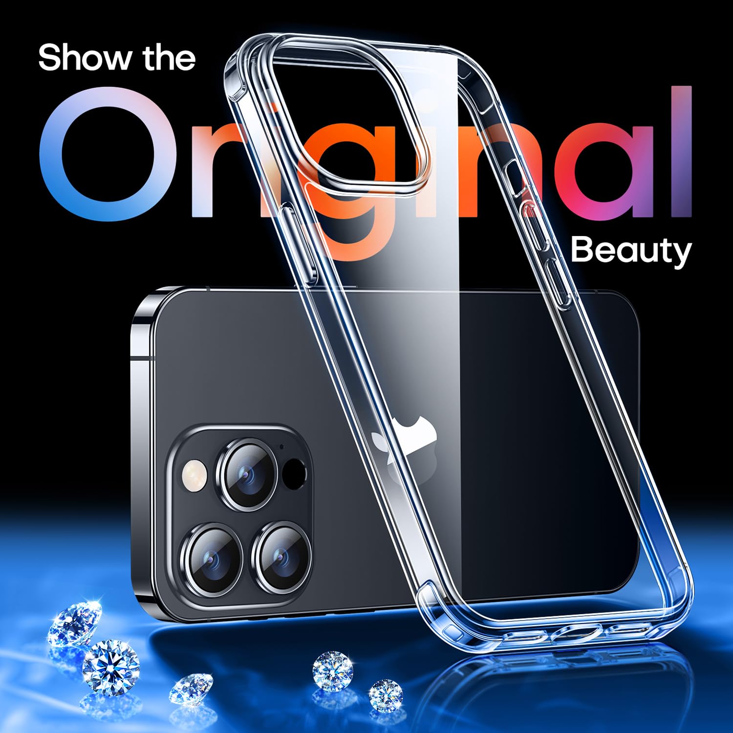 Canshn Clear Compatible With Iphone 14 Pro Max Case, [3.0Mm Raised Airbags][Not Yellowing] Shockproof Protective Phone Case Cove