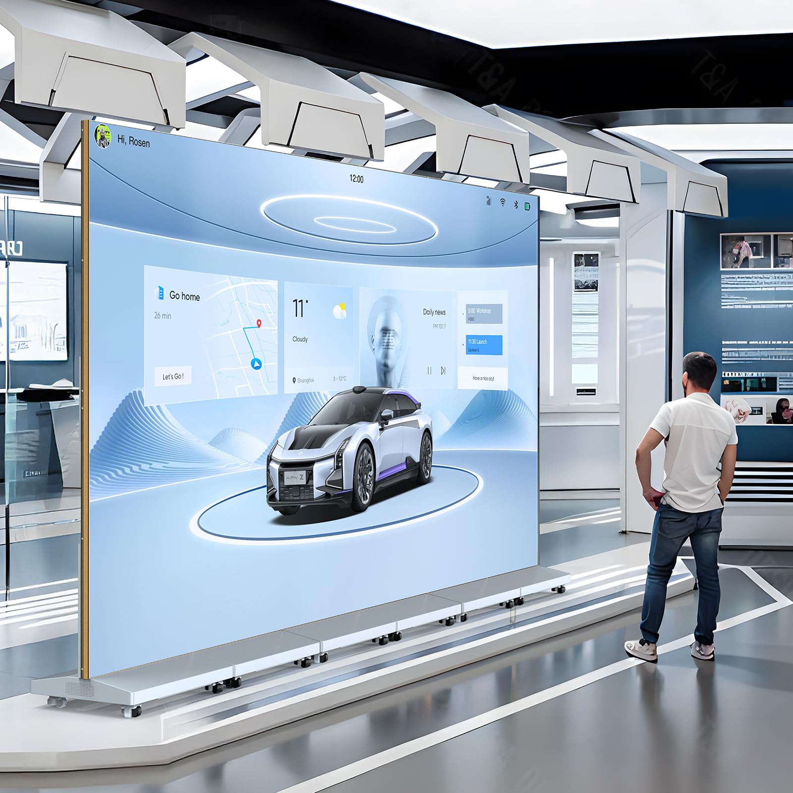 80'' P1.86 Spliceable Led Digital Signage Display With Flight Case, Foldable Led Poster Screen With Publishing System, Advertisi