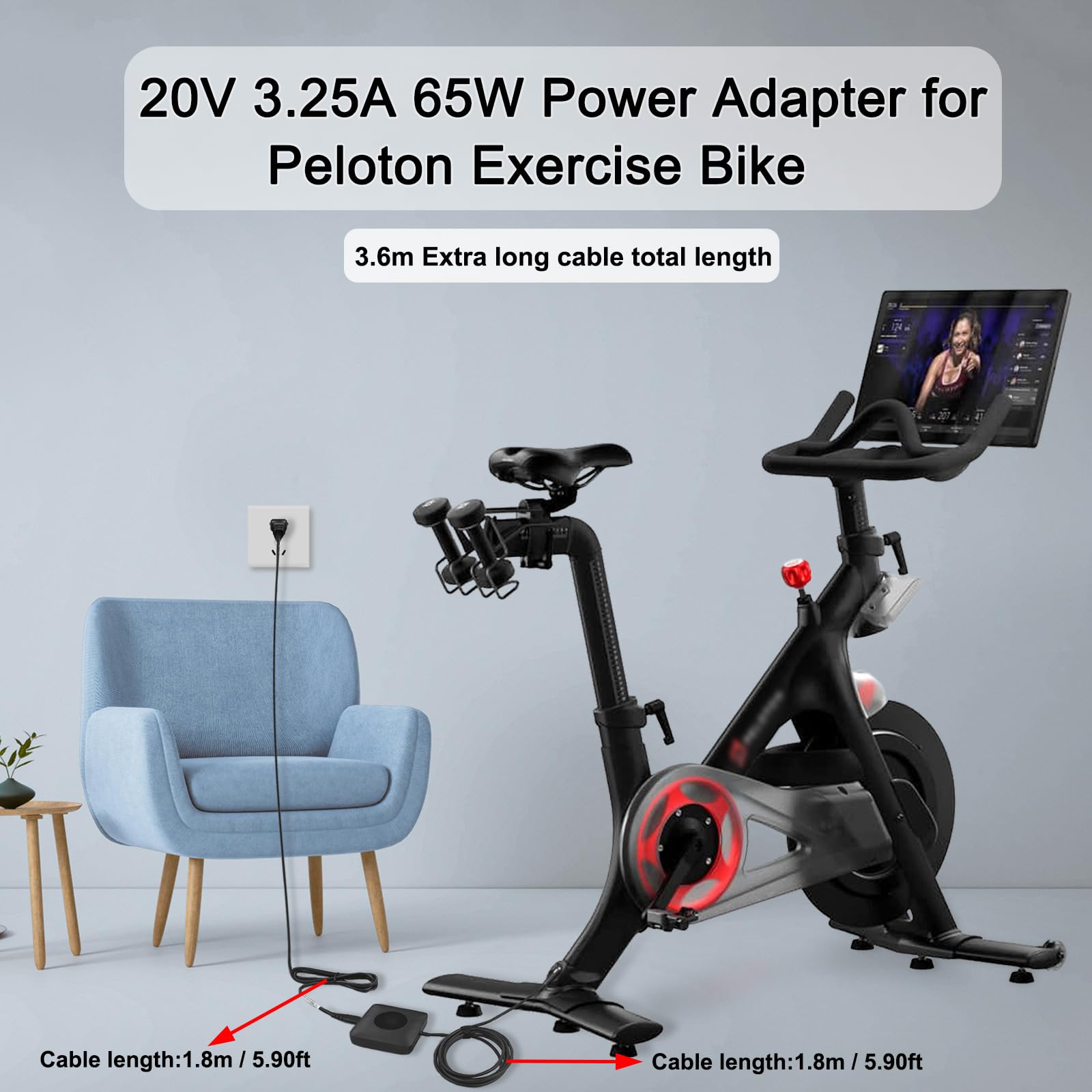 Oem 65W Charger For Peloton Bike+ Plus Power Cord Peloton Bike Plus Pltn Ttr01 Pl 02 Usb C Power Adapter (Not 12V Peloton Bike P