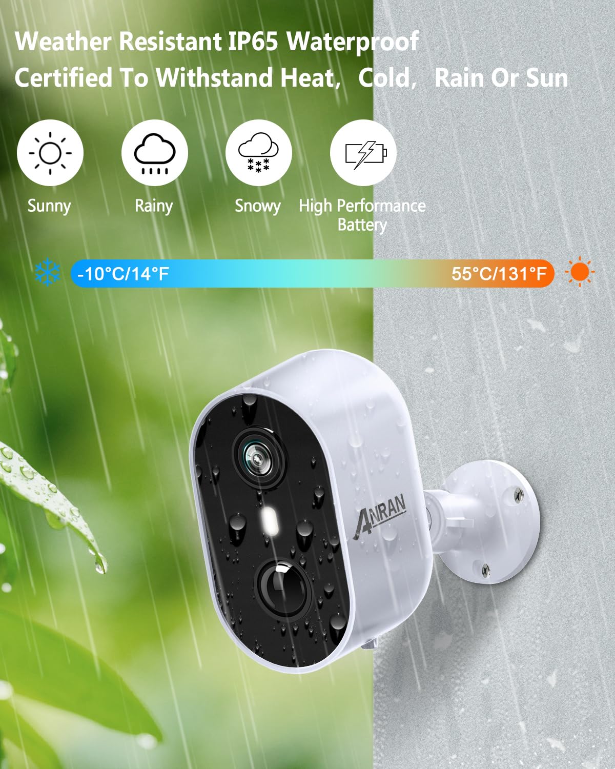 Anran 2K Security Cameras Wireless Outdoor, 3Mp Ai Motion Detection & Color Night Vision Home Security Cameras, Two Way Talk, Sp