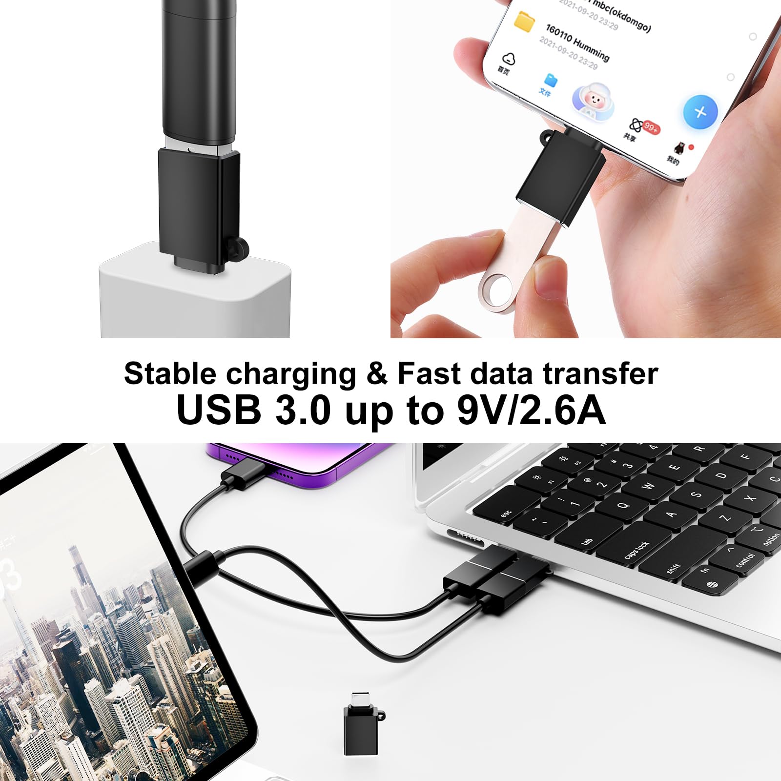Basenew Usb C To Usb Adapter 6 Pack,Usb To Usb C Adapter,Usb C To Usb Adapter,Type C To Usb Adapter,Usb C Male Usb Female Otg Ad