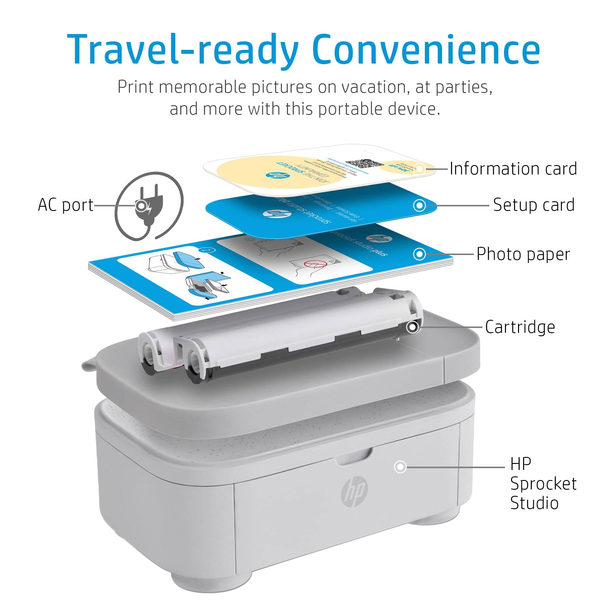 Hp Sprocket Studio Plus 4X6 Wireless Instant Photo Printer - Wi-Fi, Premium Dye Sublimation, Compact - Prints Vibrant Color Pict