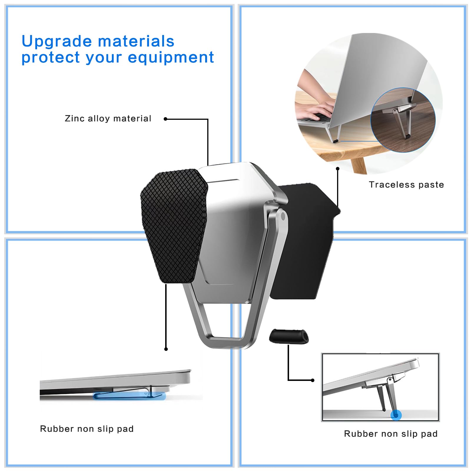 Laptop Stand Portable,Zinc Alloy Laptop Mini Stand,Laptop Riser Invisible,Ergonomic Laptop Stand Cooling Suitable For 12 20 Inch