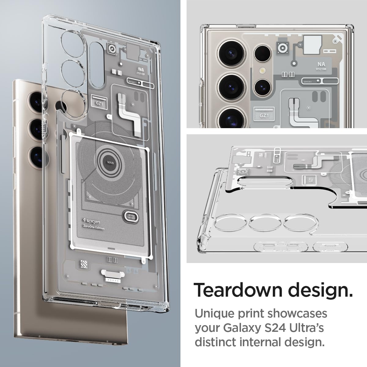 Spigen Ultra Hybrid Designed For Galaxy S24 Ultra Case (2024) [Anti Yellowing], [Military Grade Protection]   Zero One White