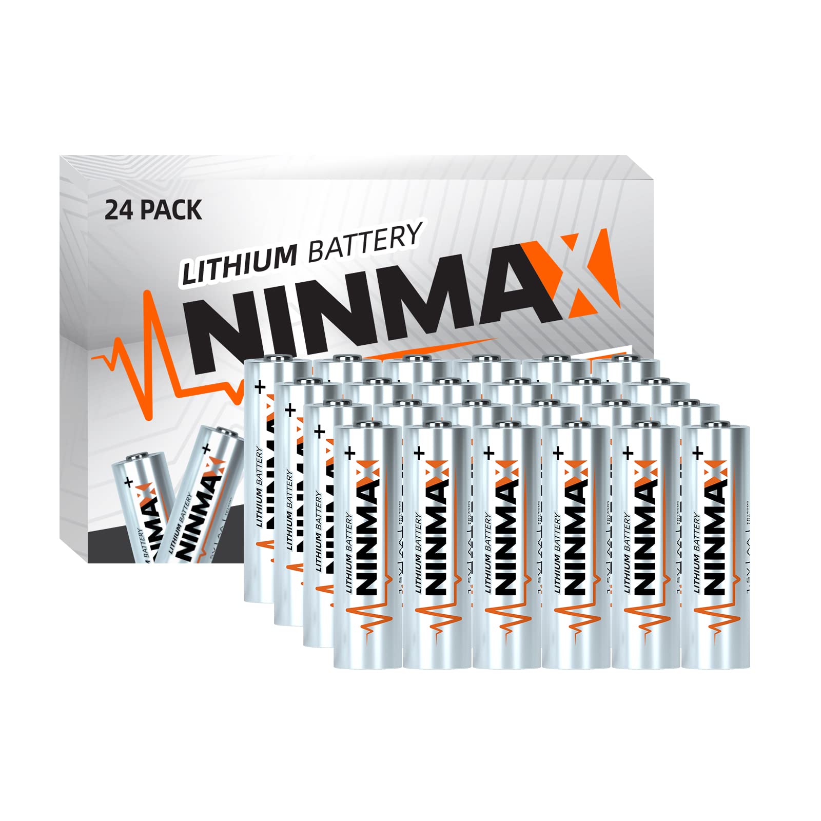 Ninmax Lithium Aa Batteries 3500Mah, 24 Pack 1.5V Longest Lasting Double A Battery For High Tech Devices?Non Rechargeable? New U