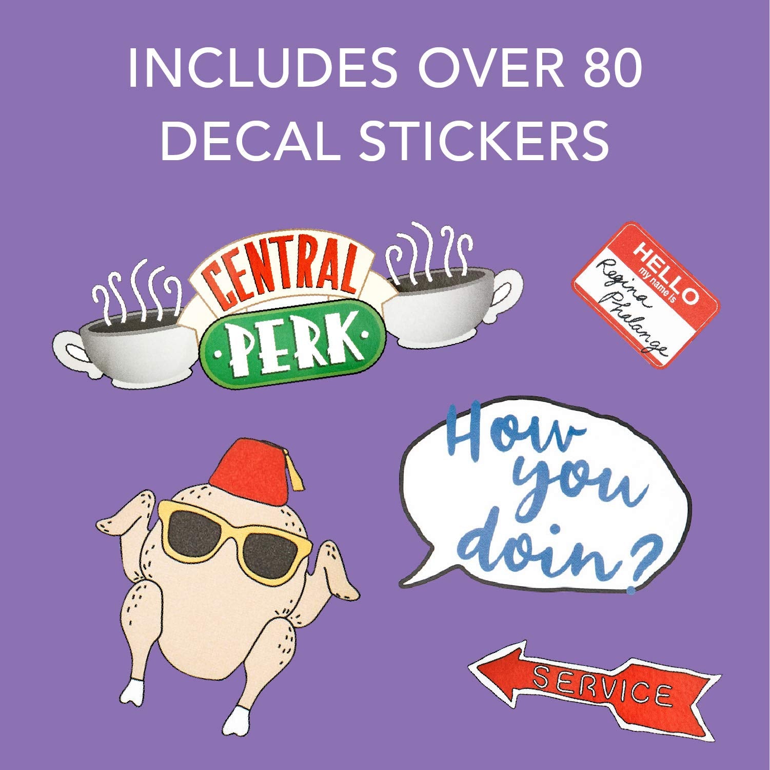 Friends Gadget Decals - 4 Sheets Of Removable Waterproof Laptop Stickers