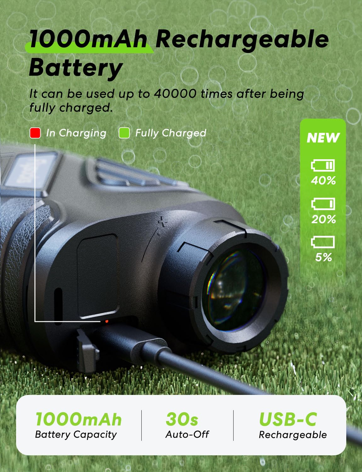 Flysocks Range Finder For Hunter, 1200Y Hunting Rangefinder, 7X Zoom Laser Rangefinder, Clear Accurate Range Finder For Shooting