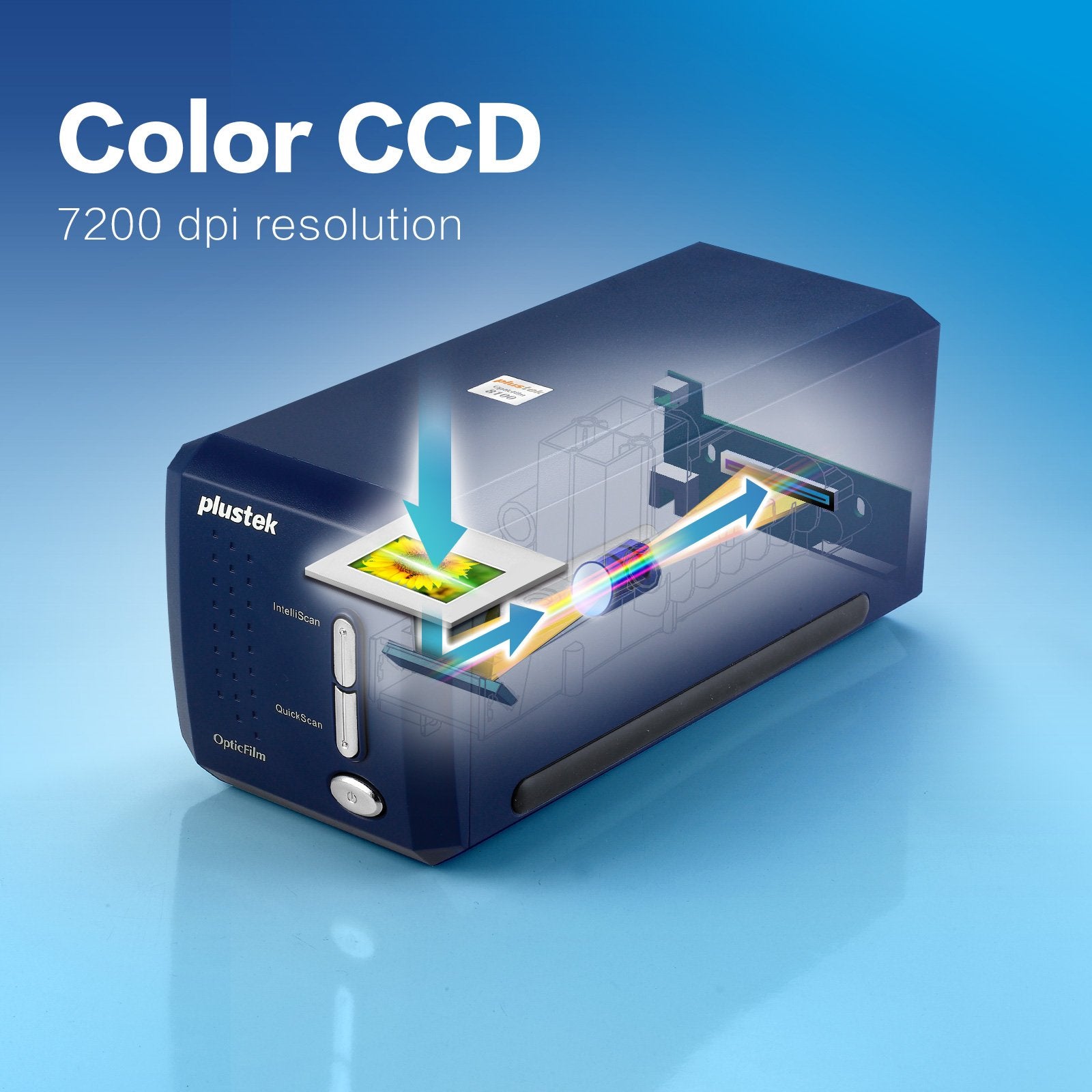 Plustek Opticfilm 8100 35Mm Negative Film/Slide Scanner With 7200 Dpi And 48 Bit Output. Bundle Silverfast Se Plus 9, Support Mac And Windows