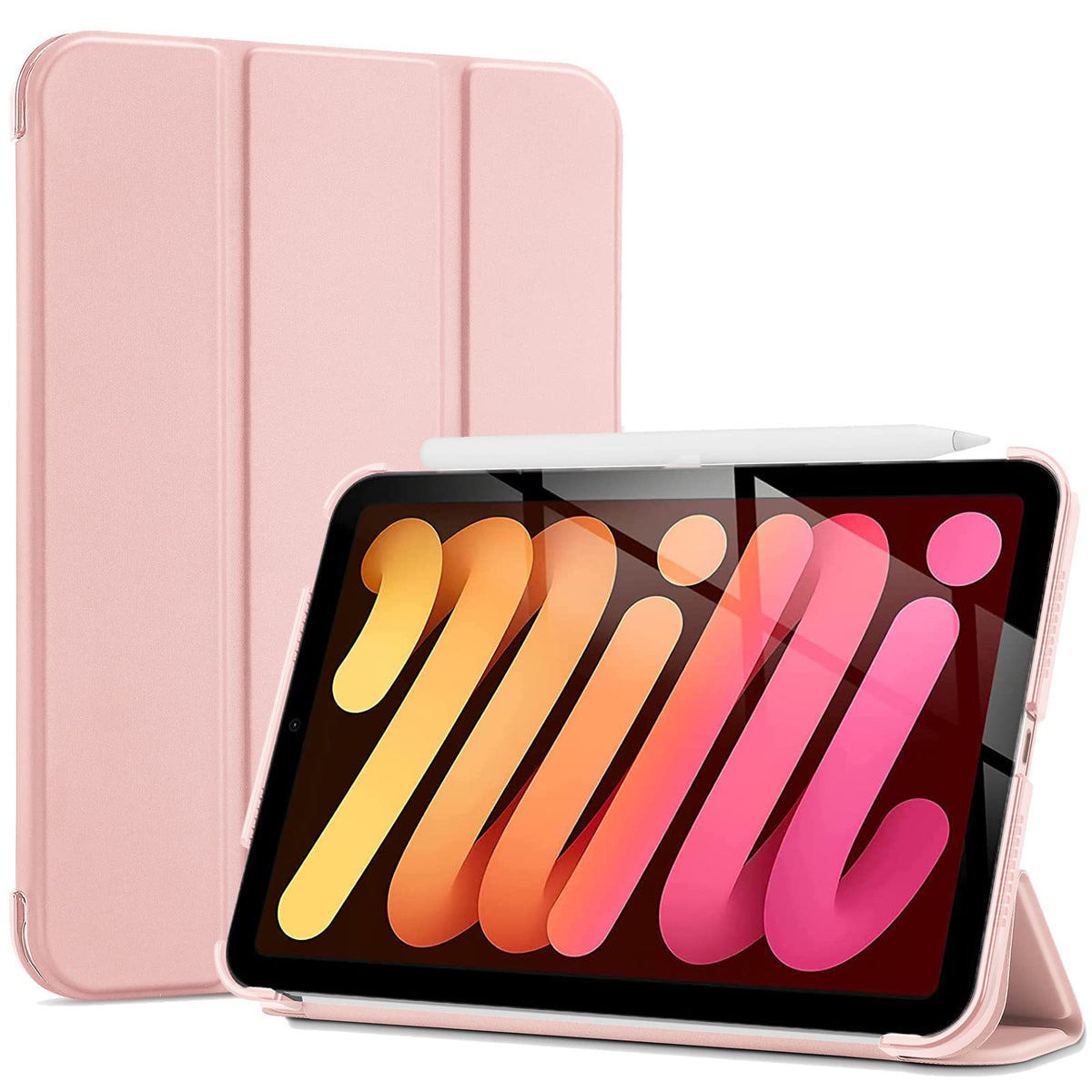 Procase Smart Case For Ipad Mini 7 A17 Pro 2024/Ipad Mini 6 2021 8.3 Inch Ipad Mini 7Th/6Th Gen Case, Hard Back Cover For Ipad Mini 8.3' 7Th Gen A2995/A2996/A2993/6Th Gen A2567 A2568 A2569  Pink
