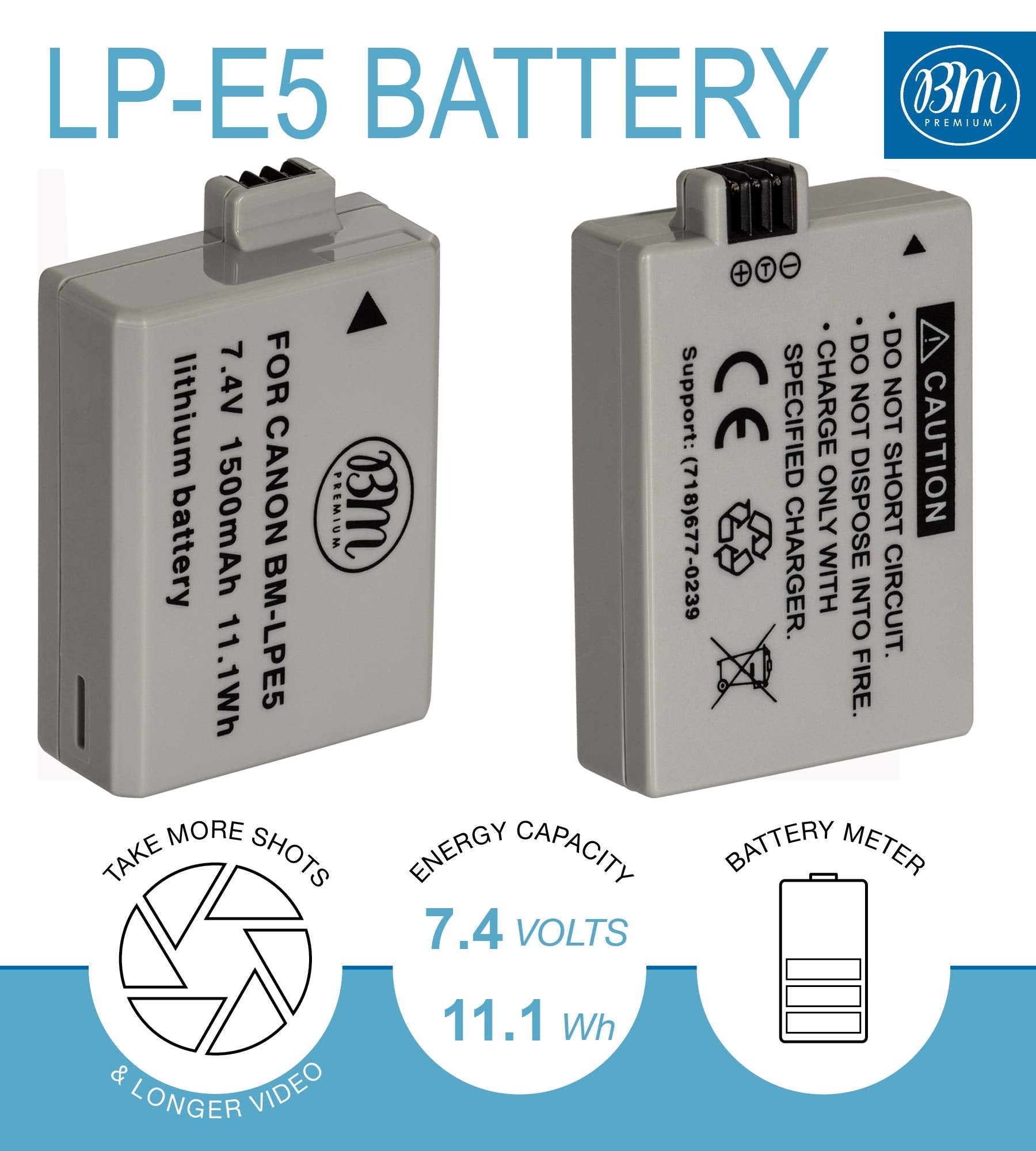 Big Mikes Electronics Bm Premium 2 Pack Of Lp-E5 Batteries And Battery Charger Kit For Canon Eos Rebel Xs, Rebel T1I, Rebel Xsi