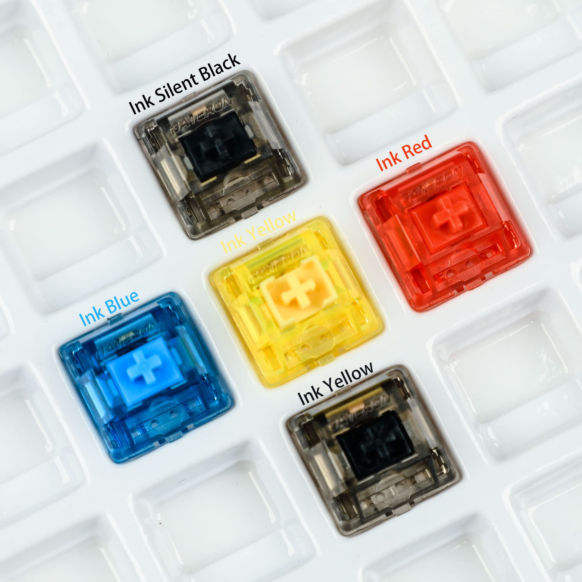 Custom Switch Gateron Ink 5 Pin V2 Switches Transparent Smokey Housing Black Red Blue Silent Black Yellow For Mechanical Keyboar