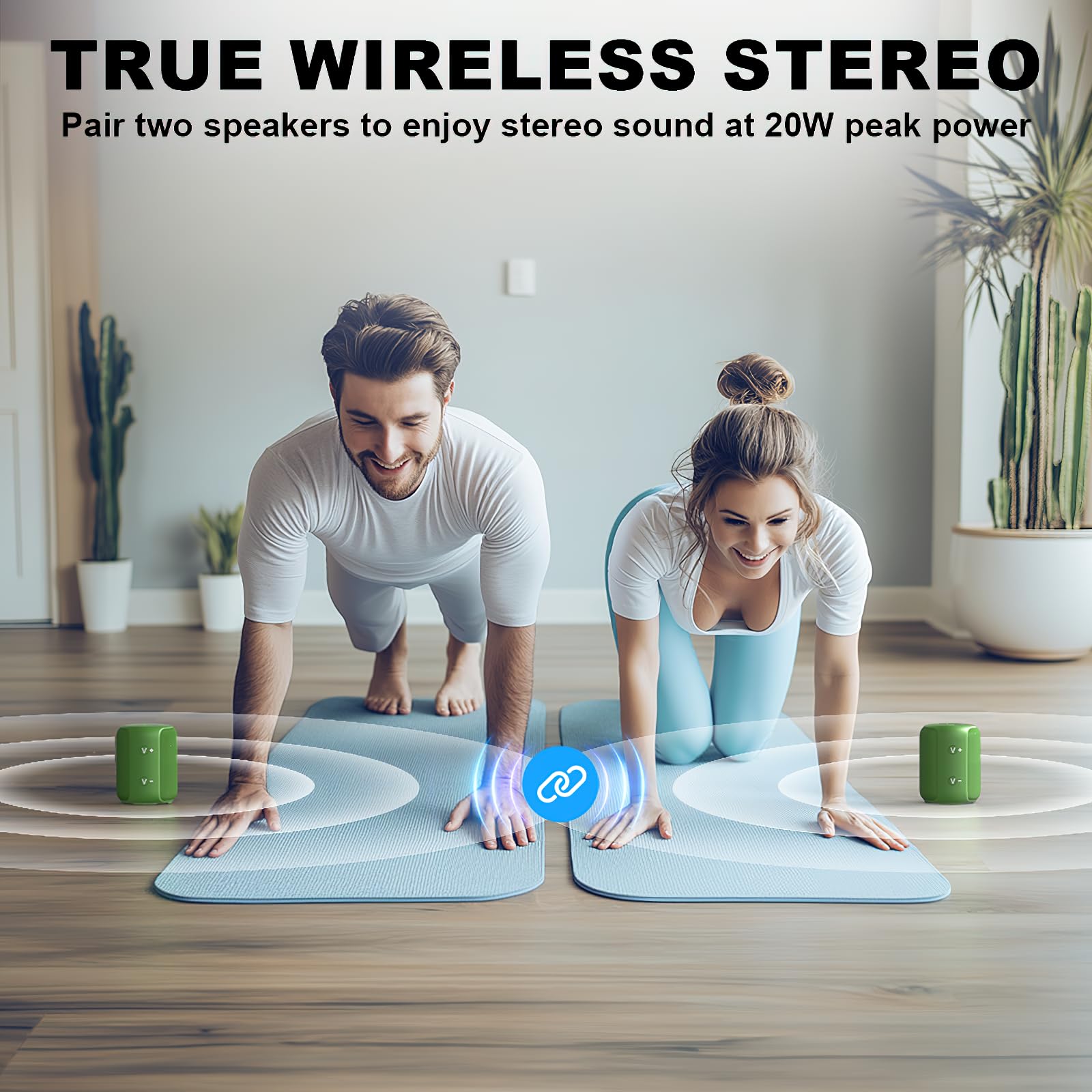 Bobtot Portable Speaker Bluetooth, Ipx6 Shower Speaker Waterproof, 15H Playing Time, Loud And Stereo Sound With Bass, Dual Pairi