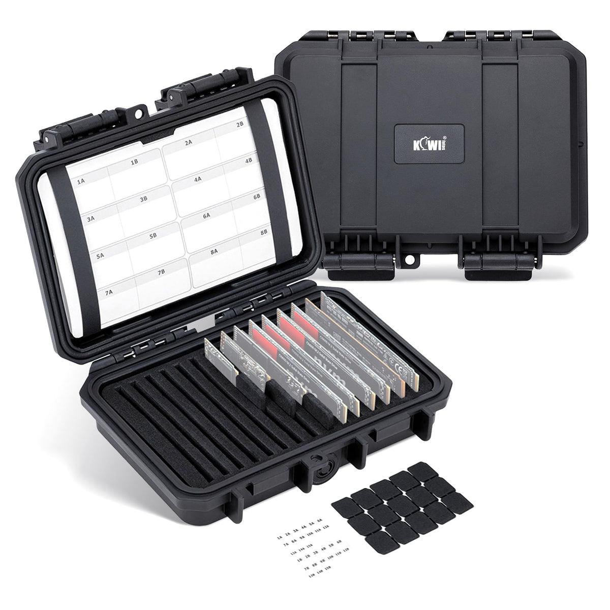 Hard Plastic 15 Slots M.2 2280 2260 2242 2240 2230 Case, Water Resistant Shockproof M.2 Ssd Holder With Label & Notepaper, M.2 2