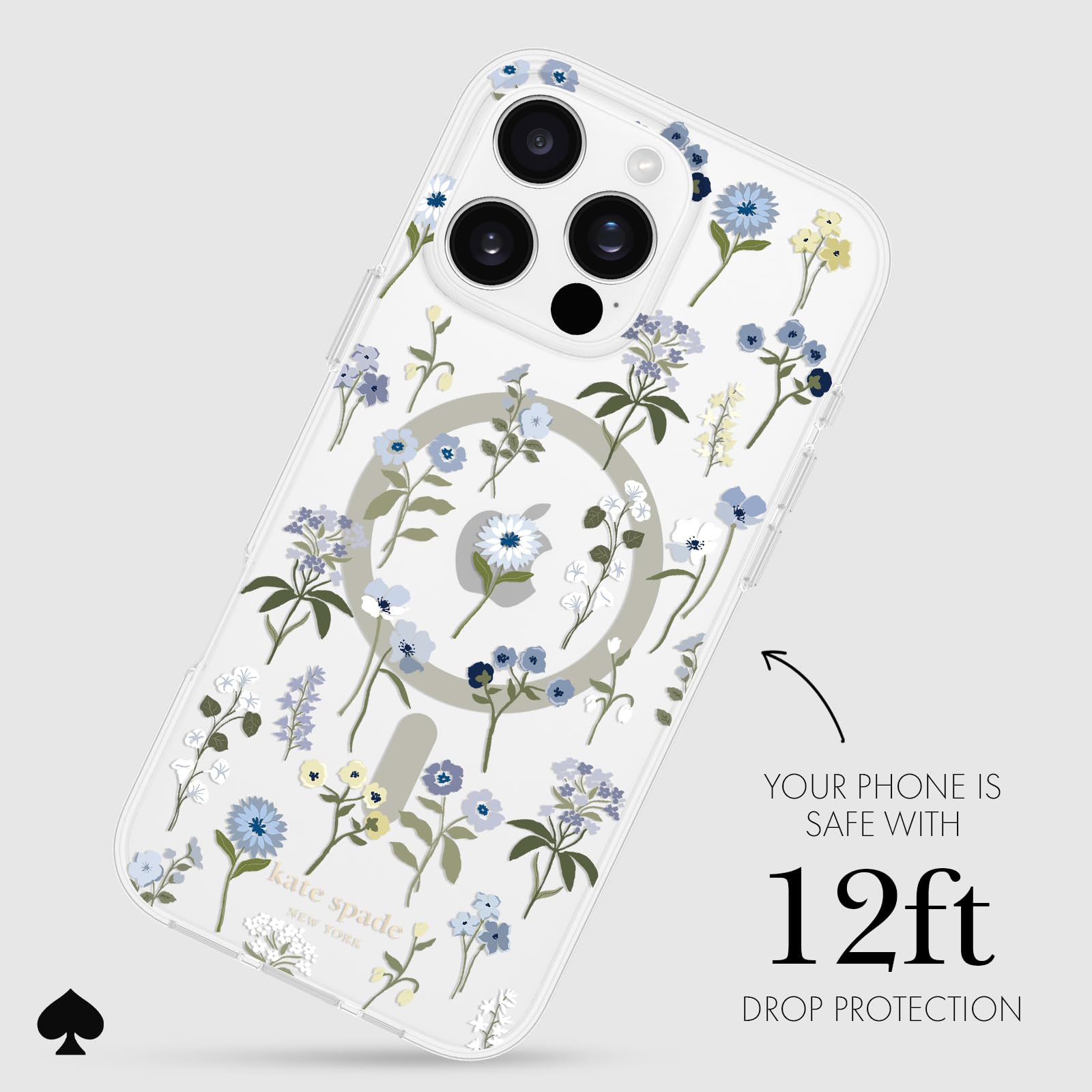 Kate Spade New York Iphone 16 Pro Max Case   Compatible With Magsafe   Designer Phone Case   Precious Bloom