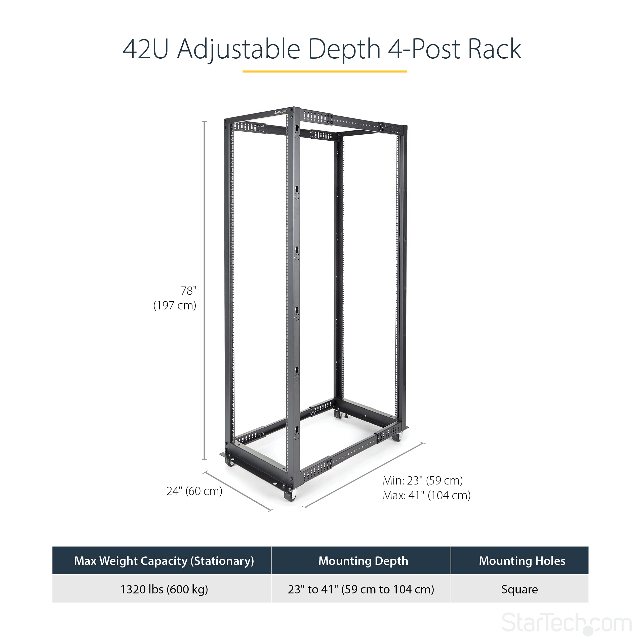 The Excellent Quality 42U Adj Depth 4 Post Rack